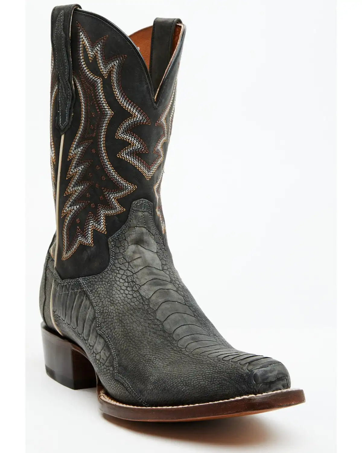 Dan Post Men's 11" Exotic Ostrich Leg Western Boots - Square Toe