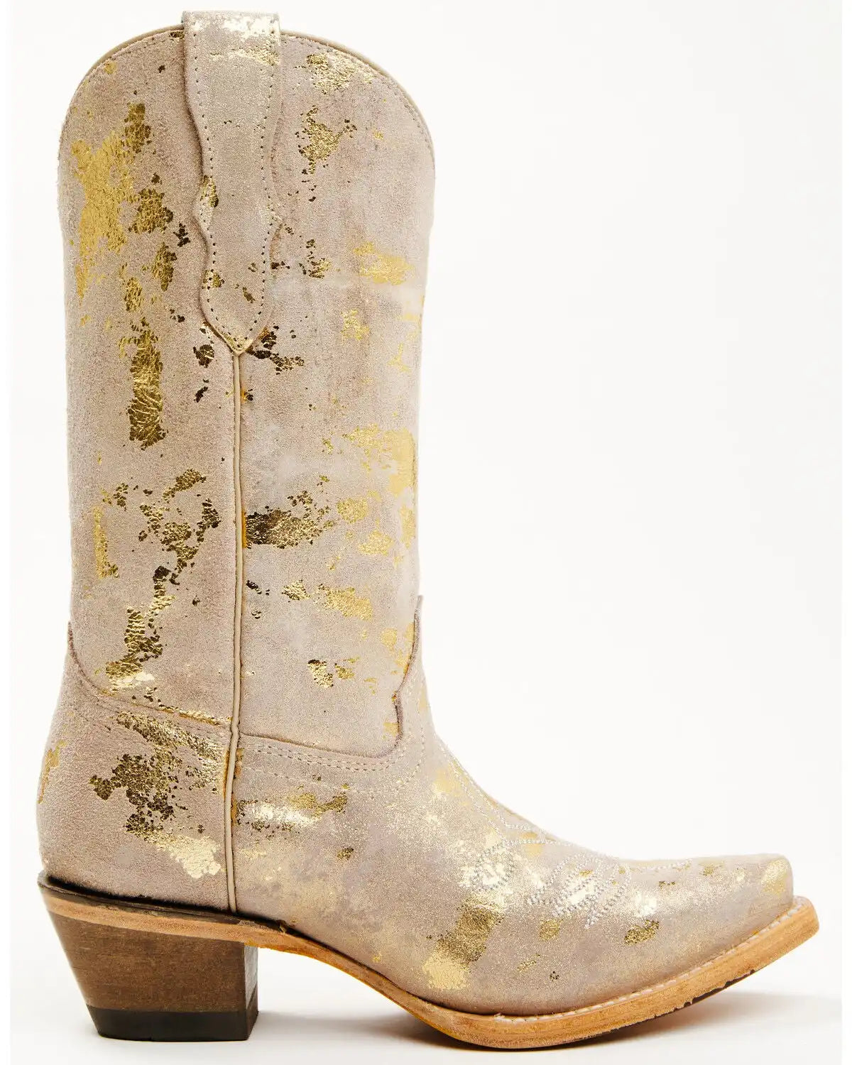Corral Girls' Golden Touches Suede Western Boots - Snip Toe