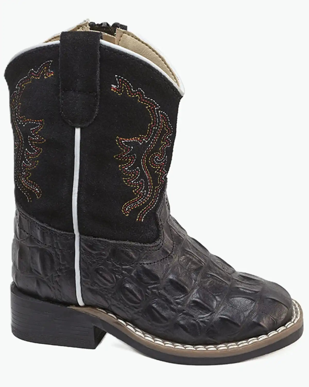Old West Toddler Boys' Faux Alligator Western Boots - Broad Square Toe