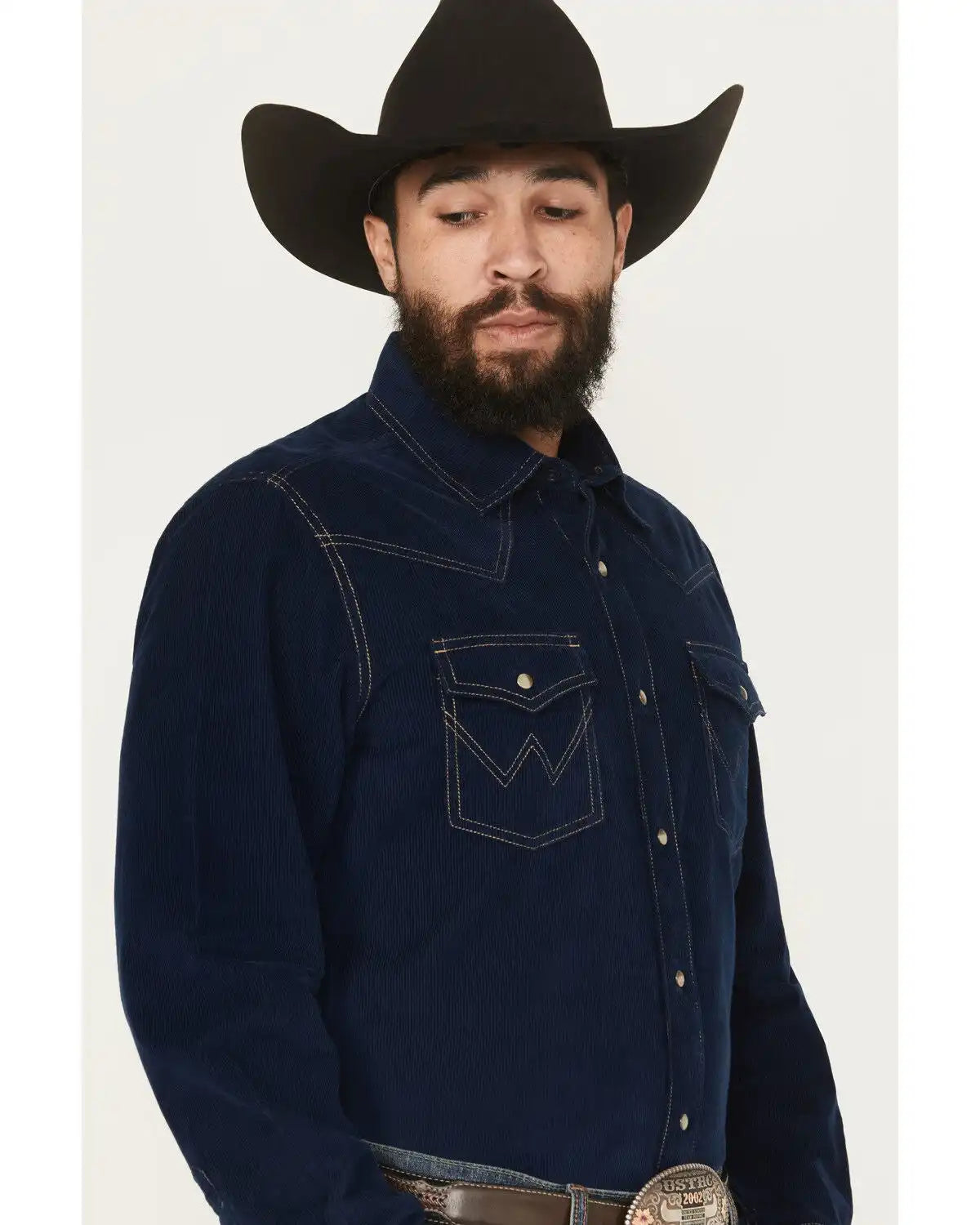 Wrangler Retro Men's Solid Corduroy Long Sleeve Snap Western Shirt
