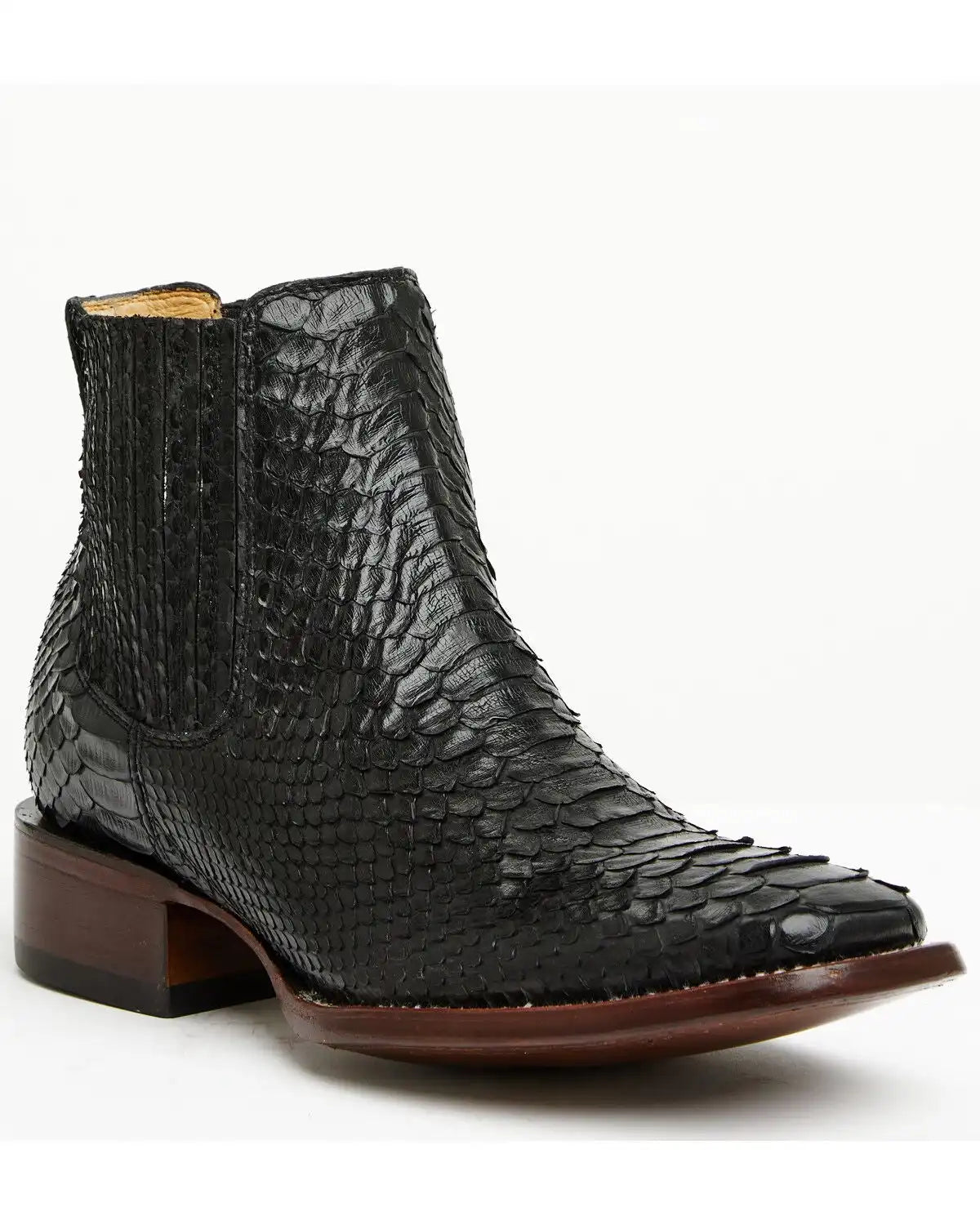 Cody James Men's Hash Exotic Python Western Ankle Boots - Broad Square Toe