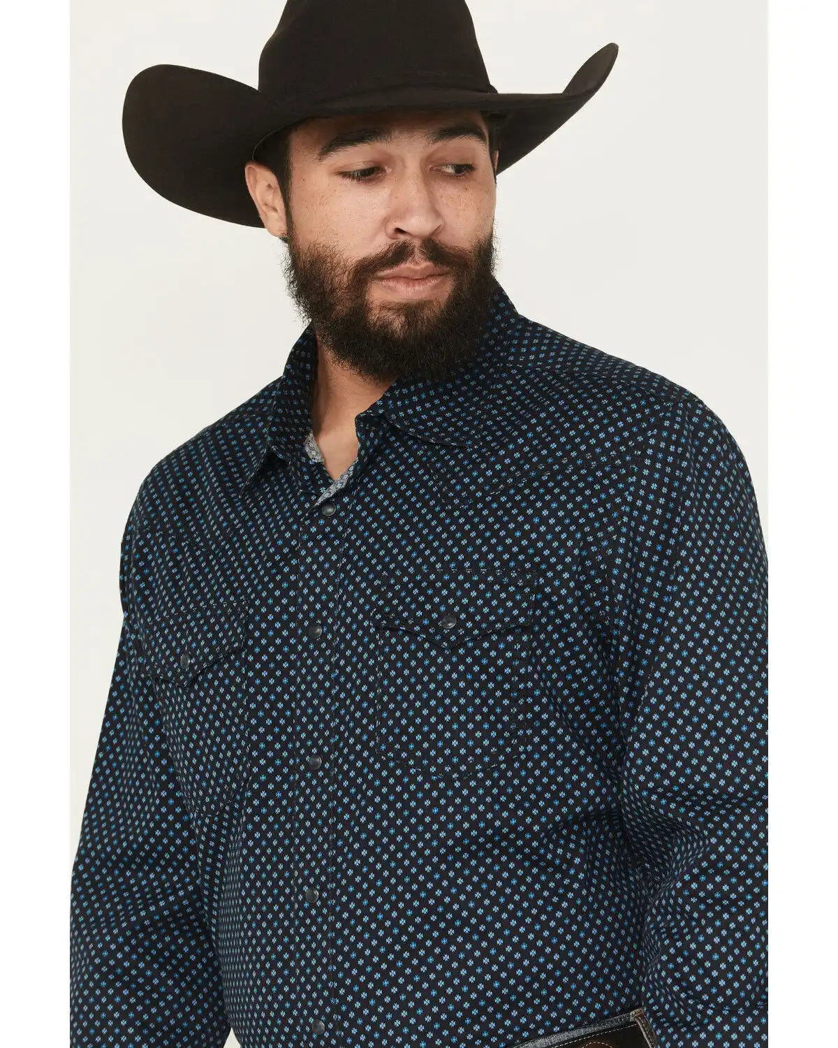 Wrangler Retro Men's Geo Print Long Sleeve Snap Western Shirt
