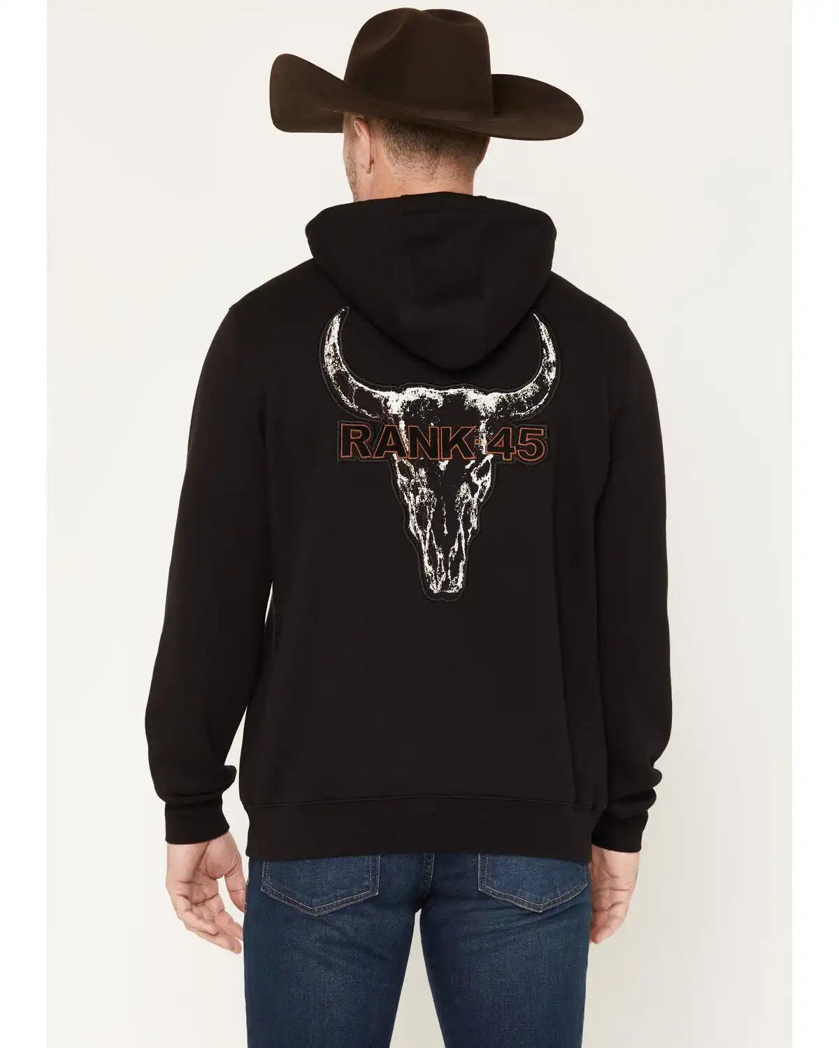 RANK 45® Men's Desert Steer Embroidered Hooded Sweatshirt