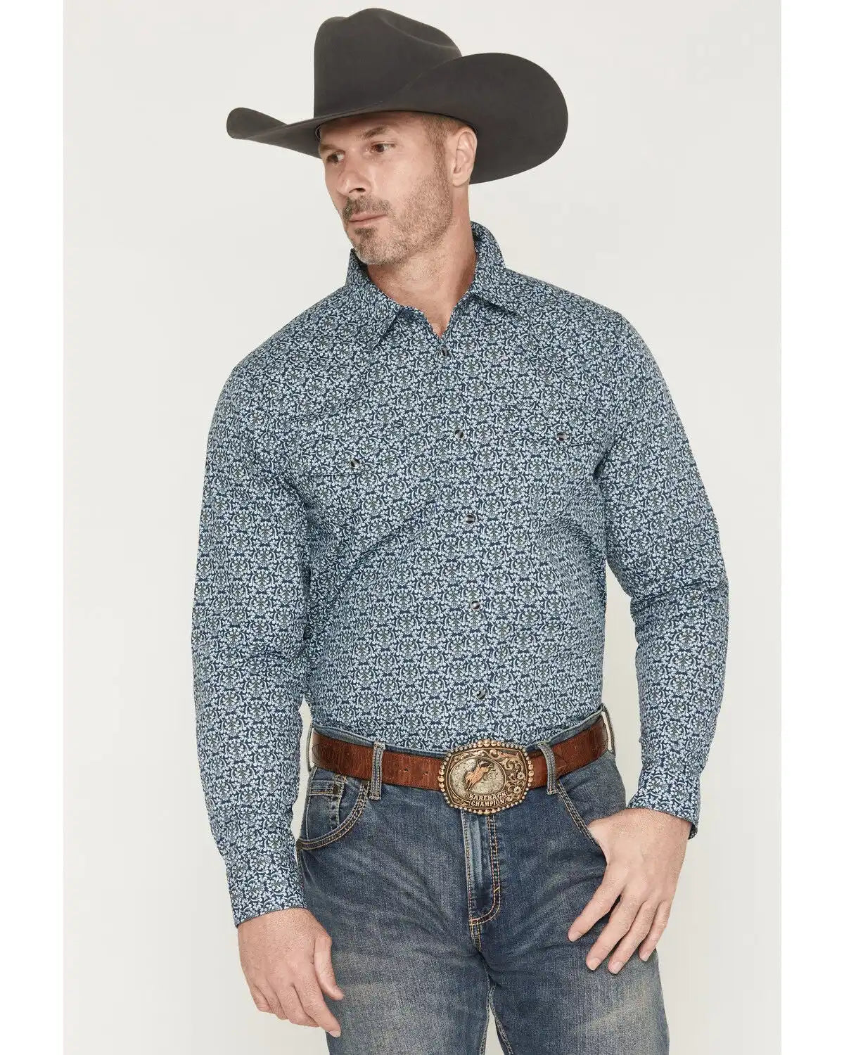 Gibson Trading Co Men's Evanscille Medallion Print Long Sleeve Snap Western Shirt