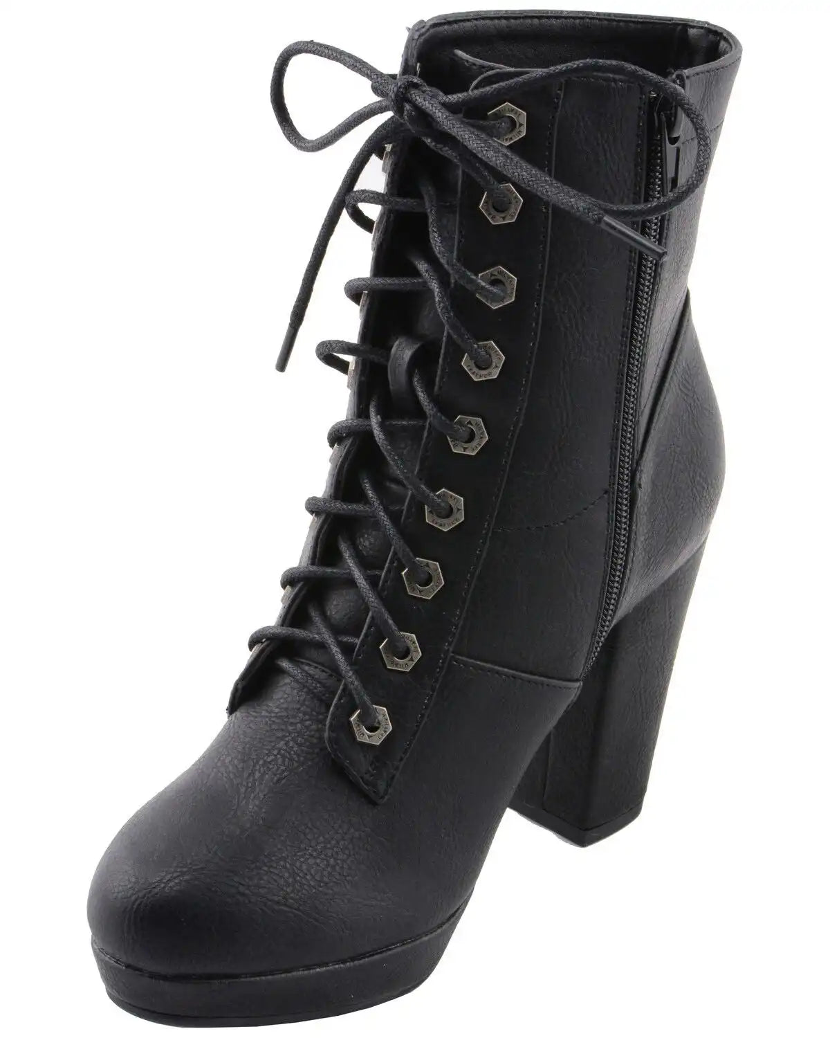Milwaukee Leather Women's Lace Toe Toe Platform Boots - Round Toe