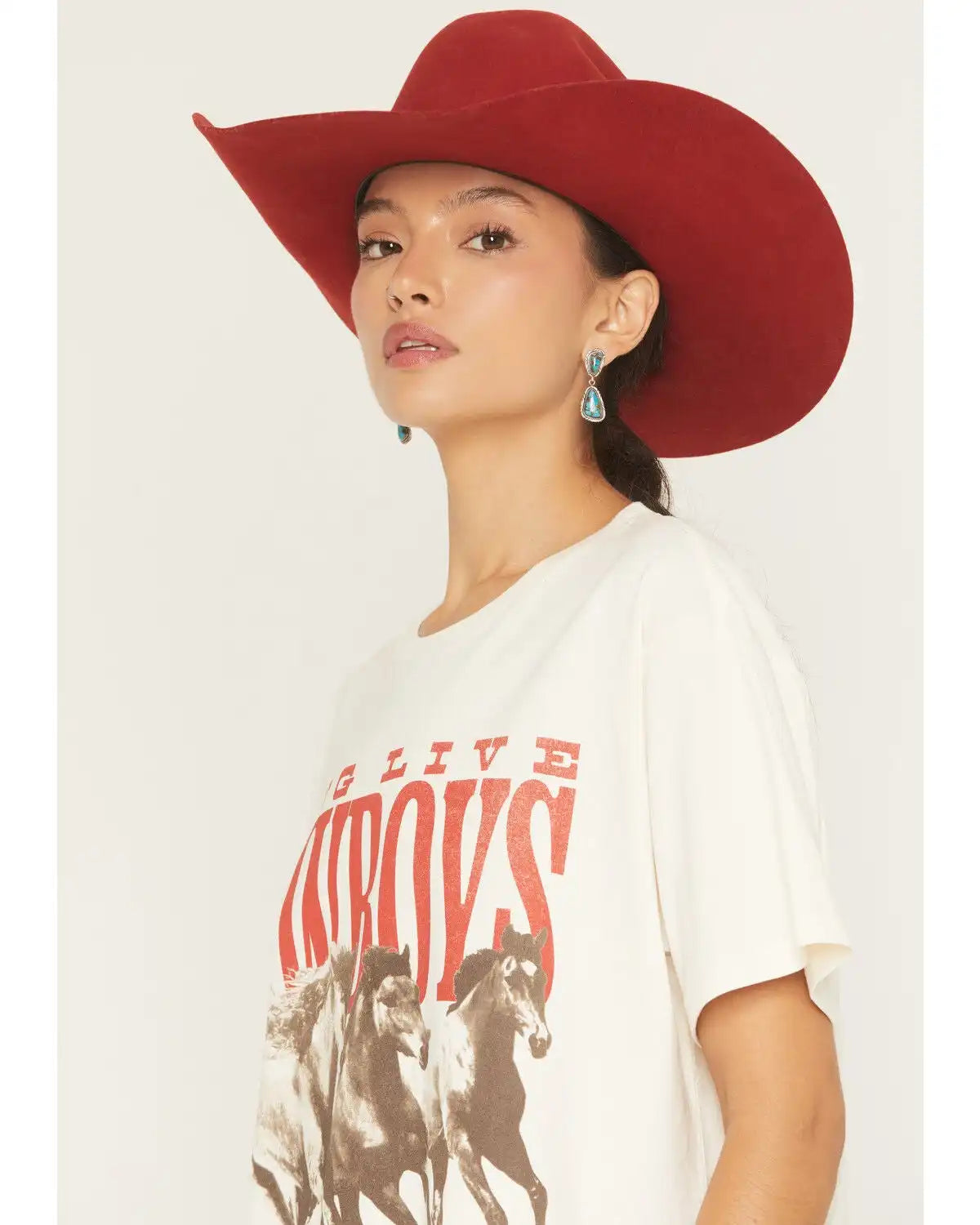 Wrangler Retro Women's Long Live Cowboys Short Sleeve Graphic Tee