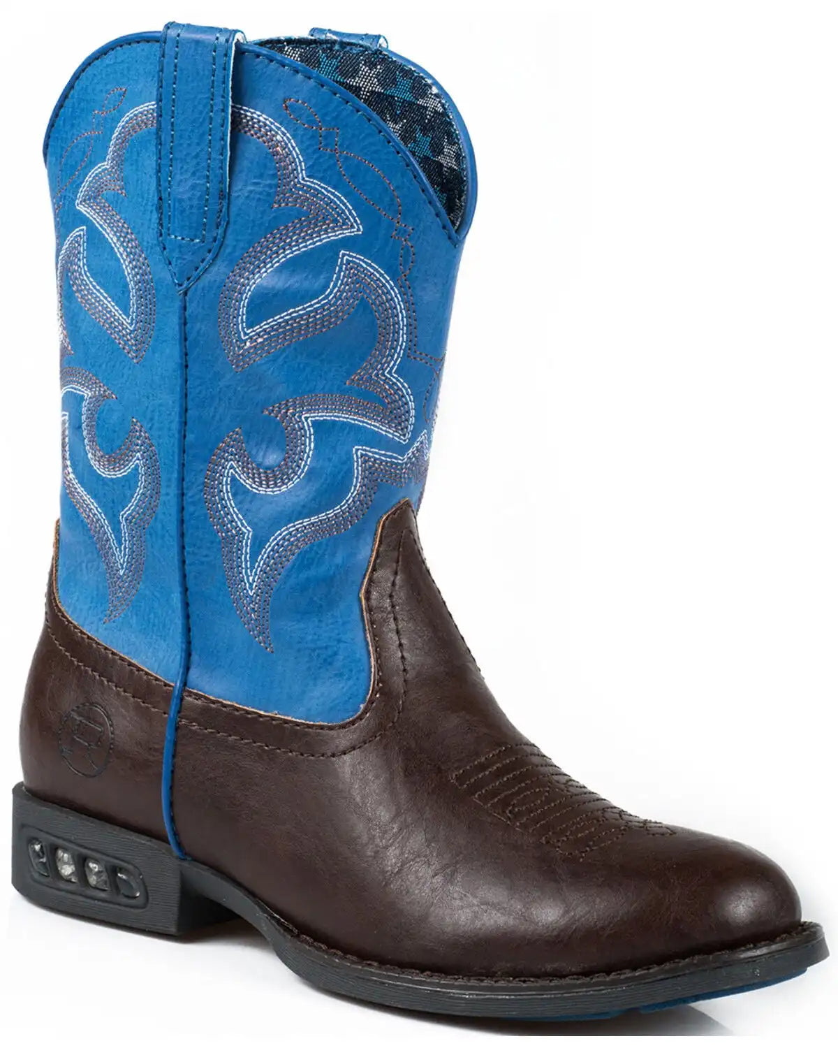 Roper Toddler Boys' Faux Leather Light-Up Western Boots - Square Toe