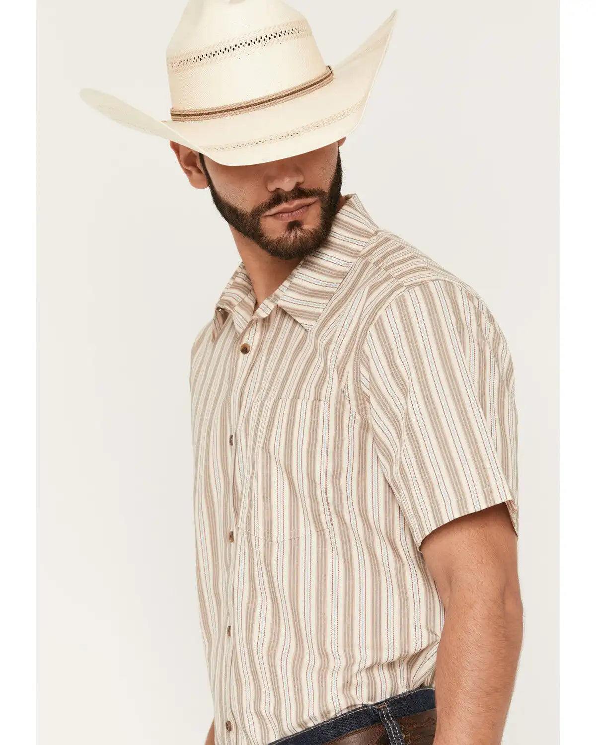 Gibson Trading Co Men's Canyon Striped Short Sleeve Button-Down Western Shirt