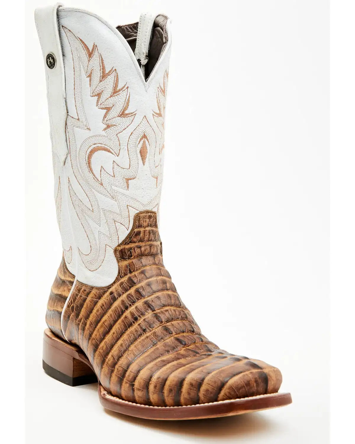 Tanner Mark Men's Caiman Print Western Boots - Broad Square Toe