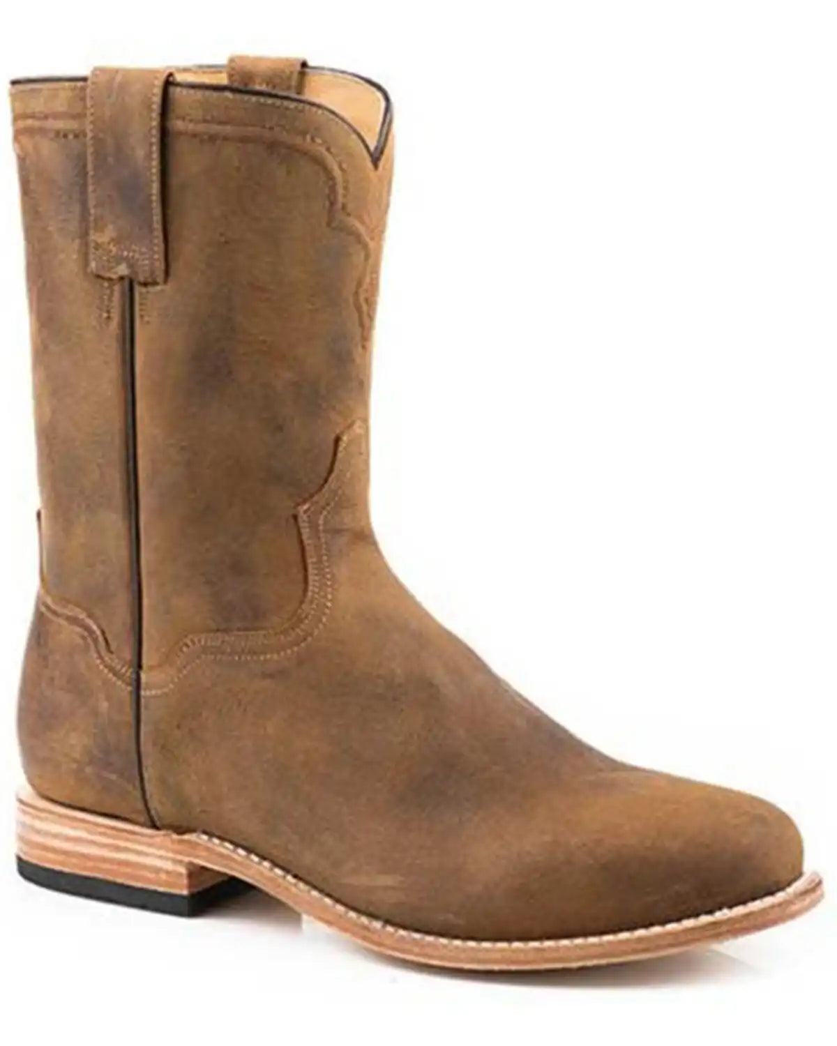 Stetson Men's Puncher Oiled Vamp Western Roper Boots - Round Toe
