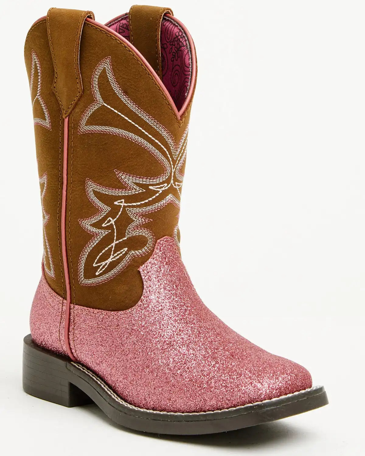Shyanne Girls' Avery Glitter Western Boots - Broad Square Toe