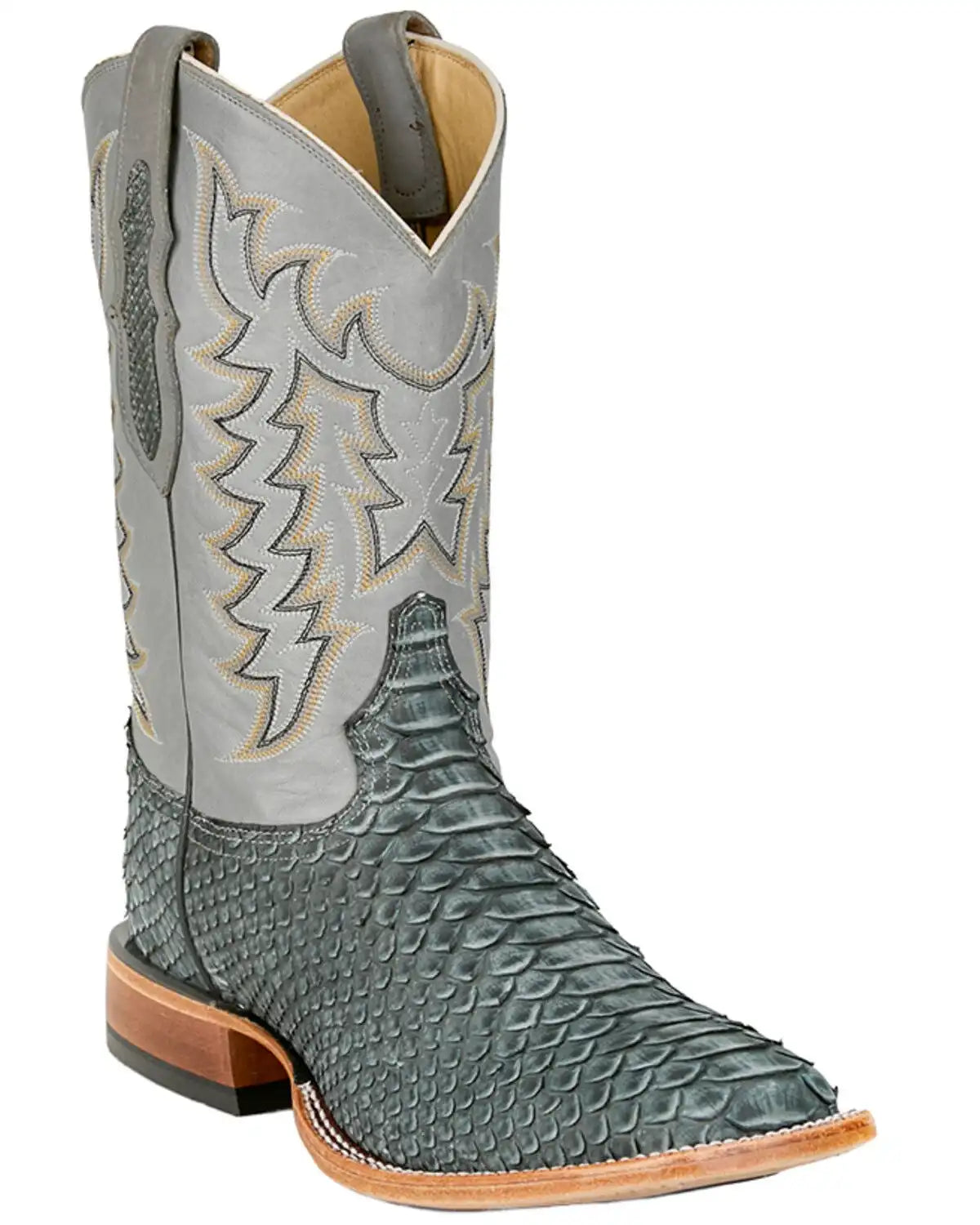 Tony Lama Men's Mario Exotic Python Western Boots - Broad Square Toe