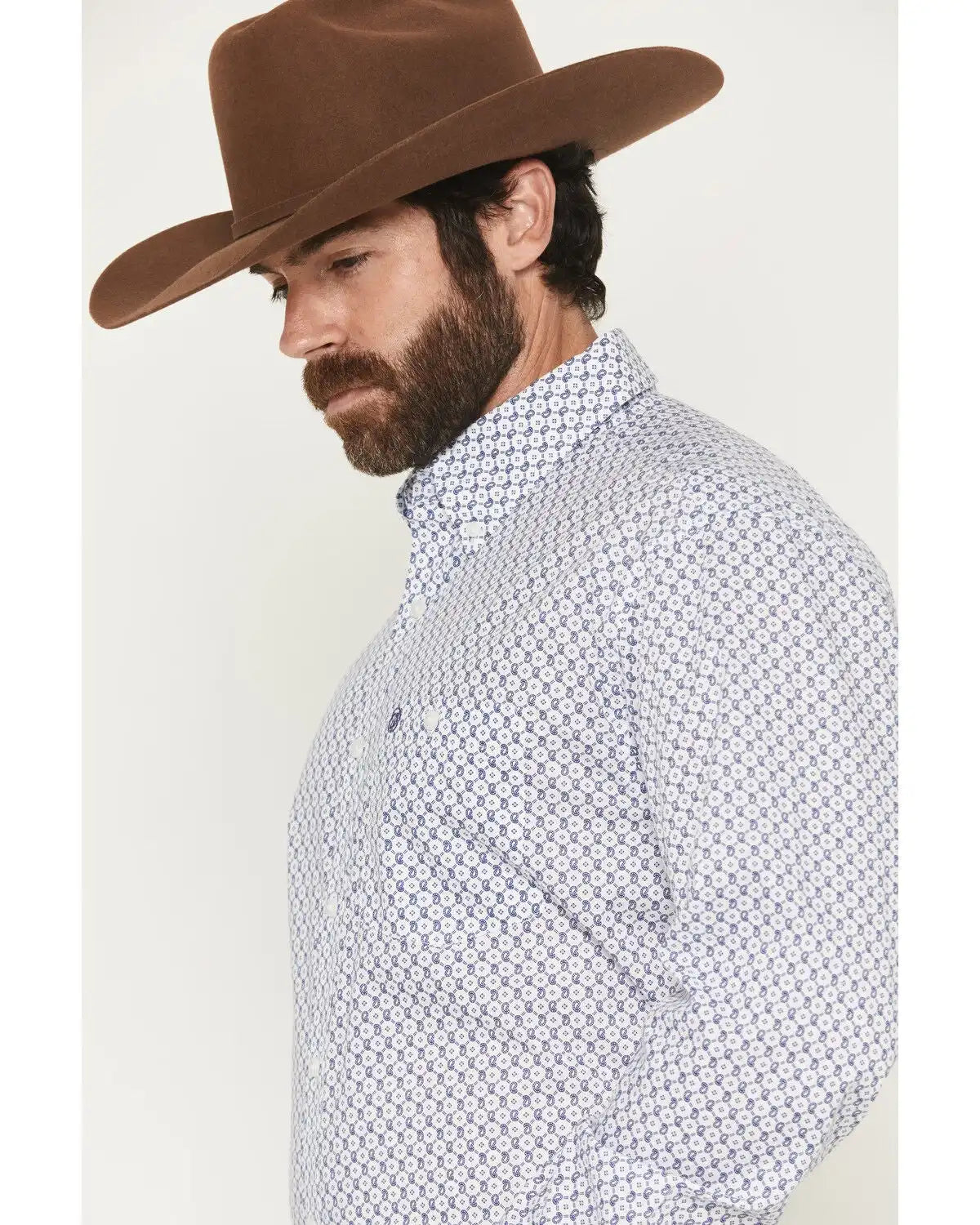 Wrangler Men's Classics Paisley Print Long Sleeve Button-Down Western Shirt