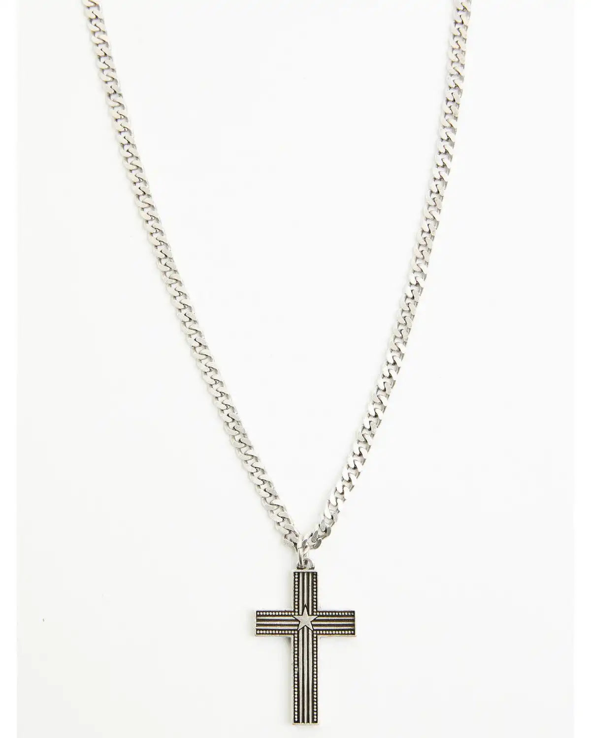 Cody James Men's Shiny Star Cross Necklace
