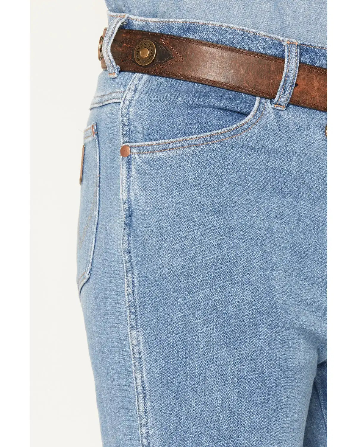 Wrangler Men's 936 Toughlite Medium Wash Cowboy Cut Slim Straight Stretch Denim Jeans