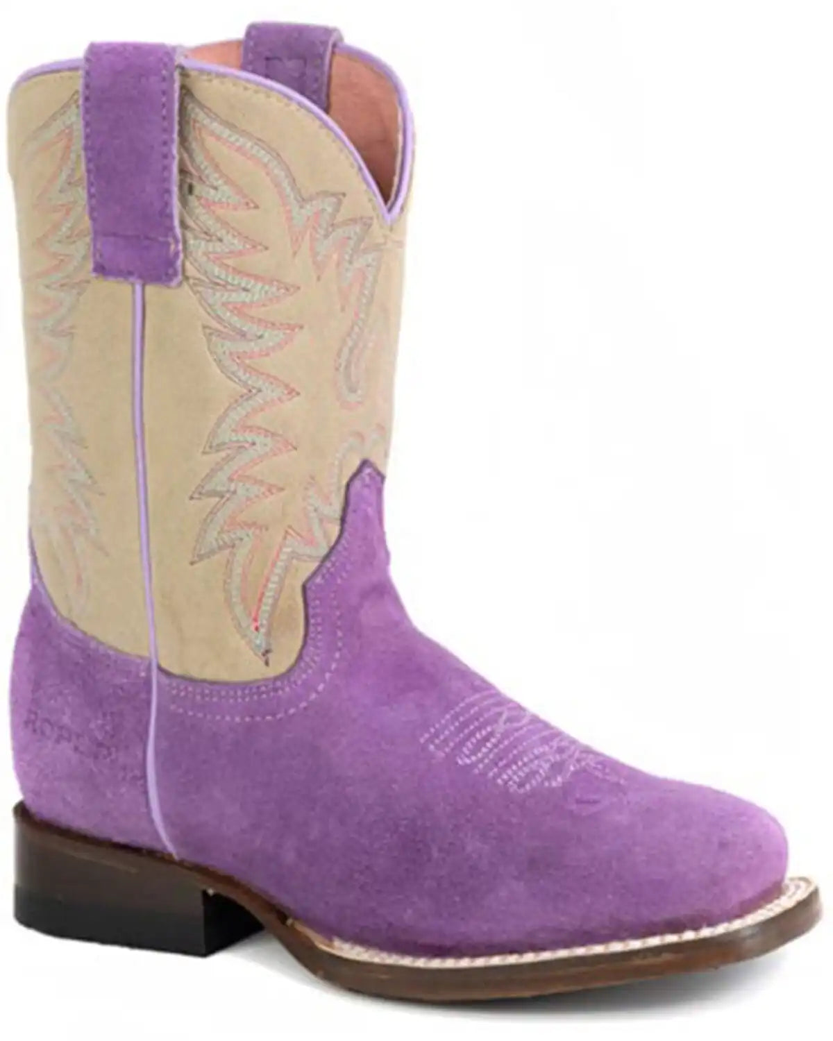 Roper Girls' Willa Suede Western Boots - Broad Square Toe