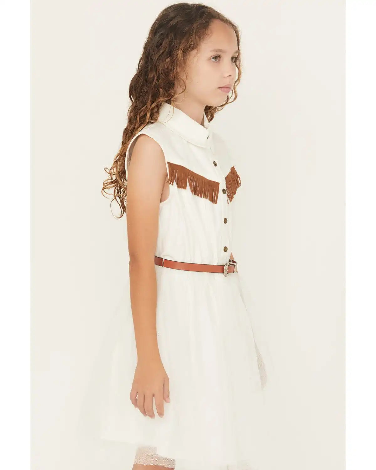 Sugar California Girls' Fringe Tutu Mini Dress