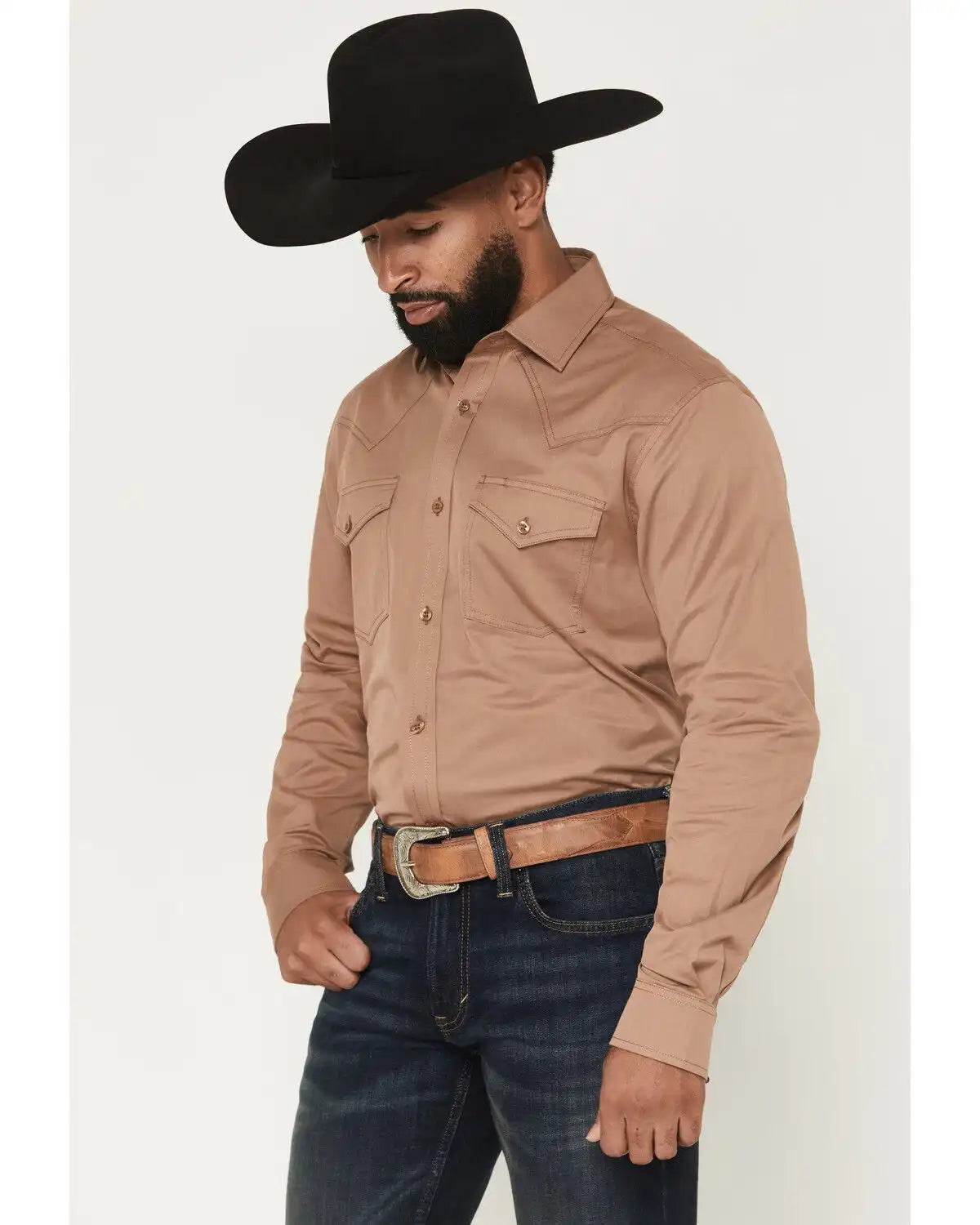 Cody James Black 1978® Men's Lawman Solid Long Sleeve Button-Down Western Shirt