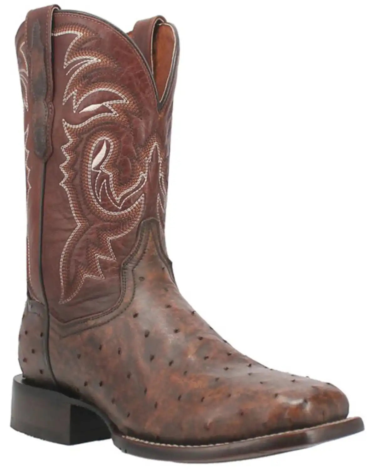 Dan Post Men's Dillinger Full Quill Ostrich Western Boots - Broad Square Toe