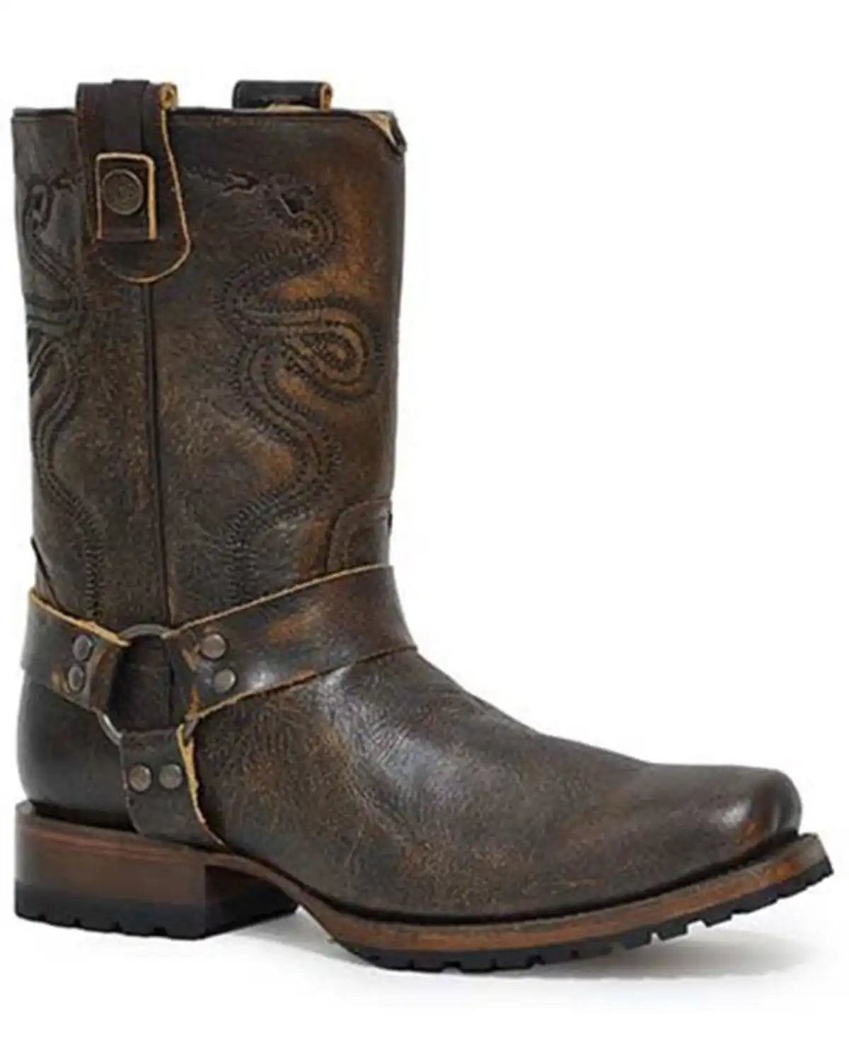 Roper Men's Biker CCS Rider Performance Western Boots - Biker Toe