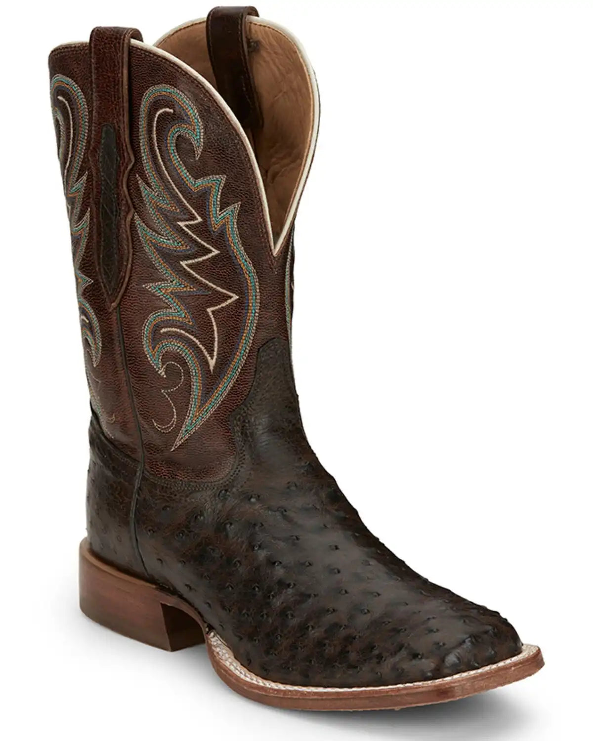 Tony Lama Men's Sienna Exotic Full-Quill Ostrich Western Boots - Broad Square Toe