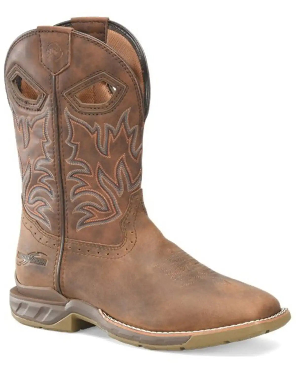 Double H Men's Phantom Rider Roper Pull On Work Boots - Square Toe