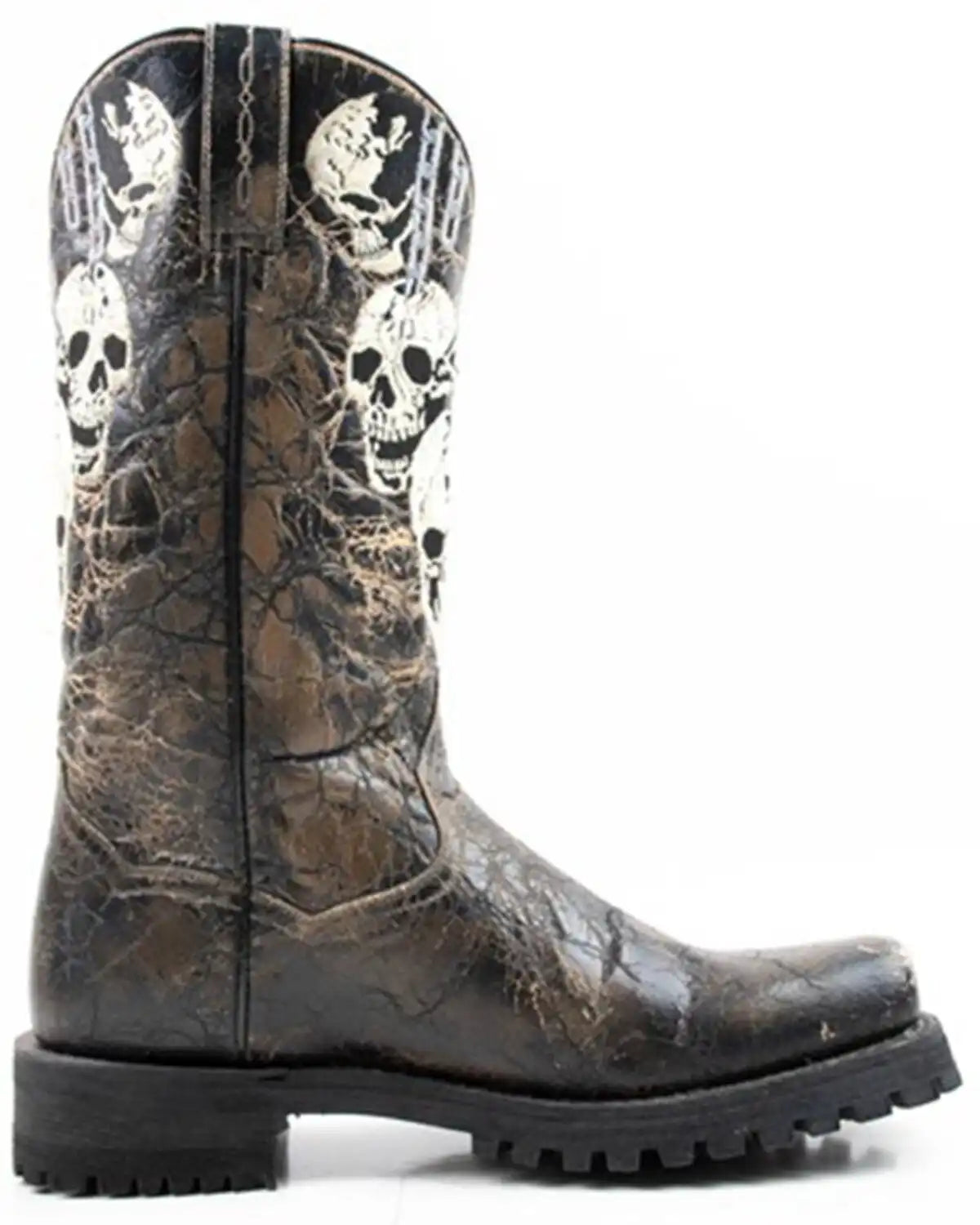 Dan Post Men's Skulls Motorcycle Western Boot - Square Toe