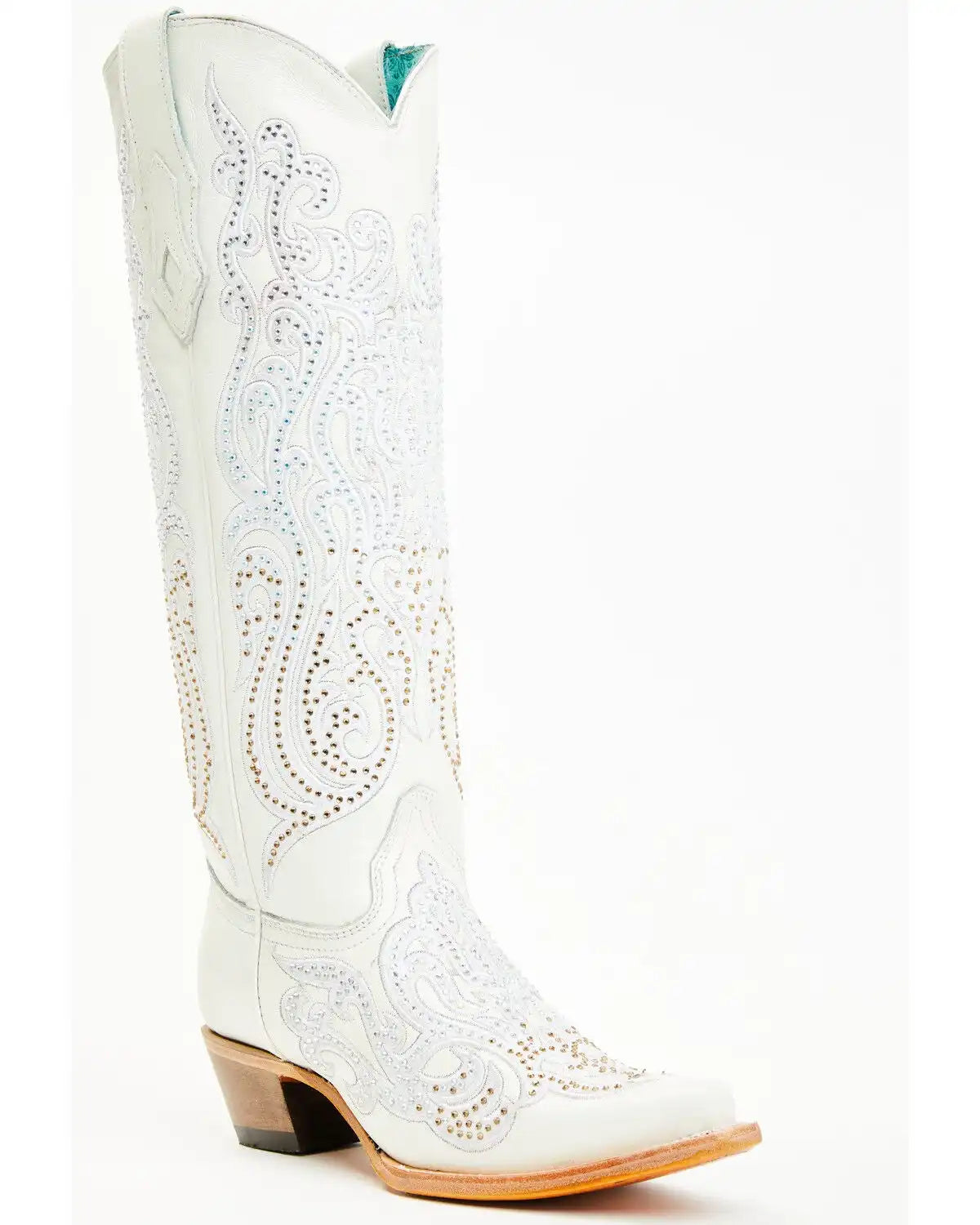 Corral Women's Crystal Embroidered Tall Western Boots - Snip Toe