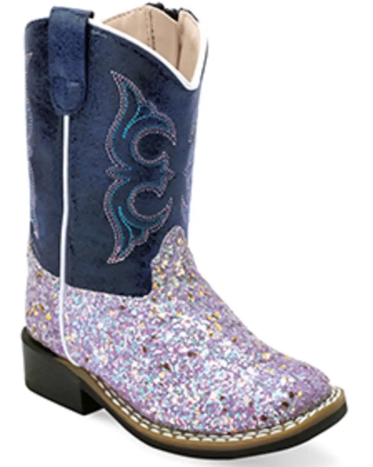 Old West Toddler Girls' Glitter Wester Boots - Broad Square Toe
