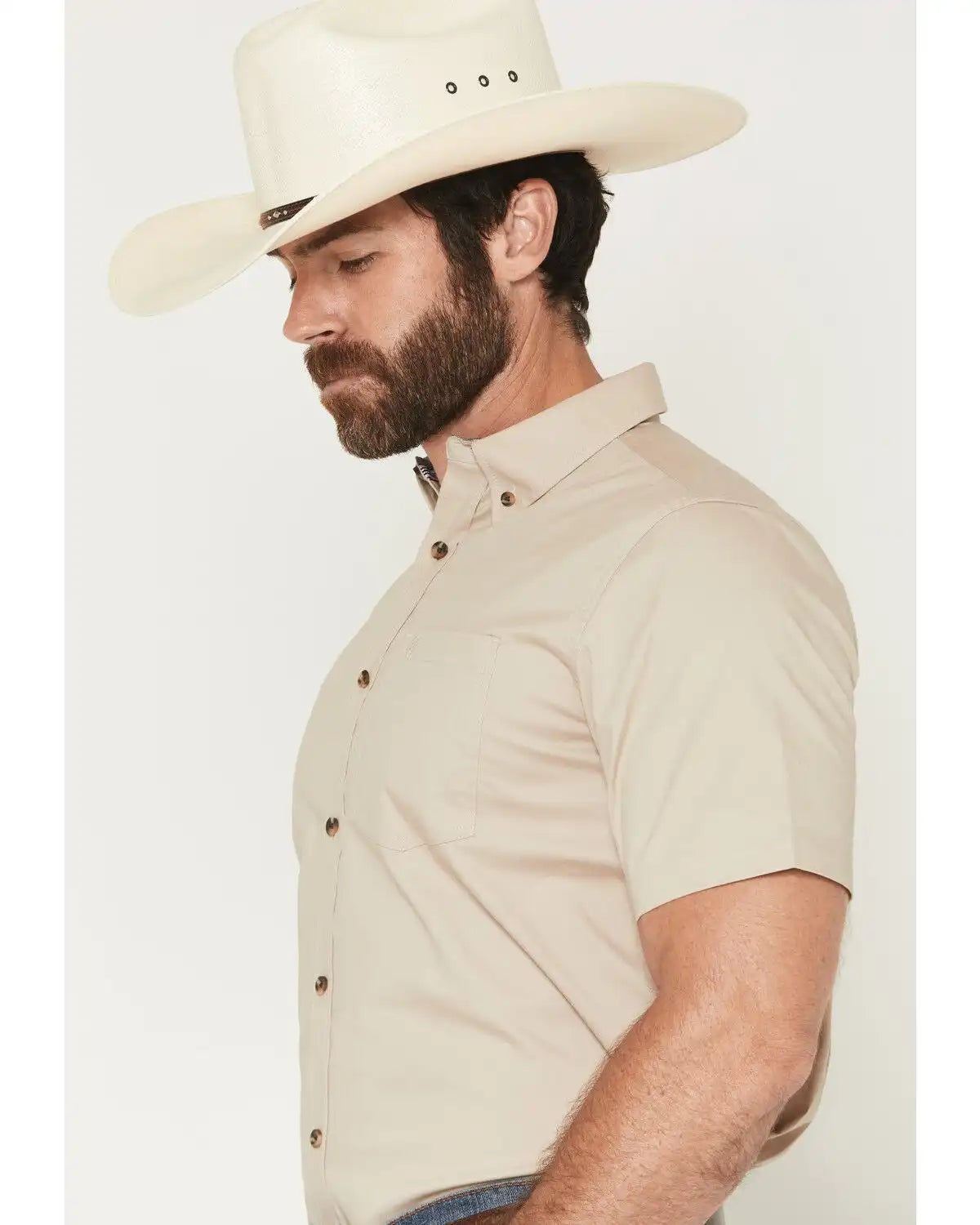 Cody James Men's Basic Solid Short Sleeve Button-Down Stretch Western Shirt