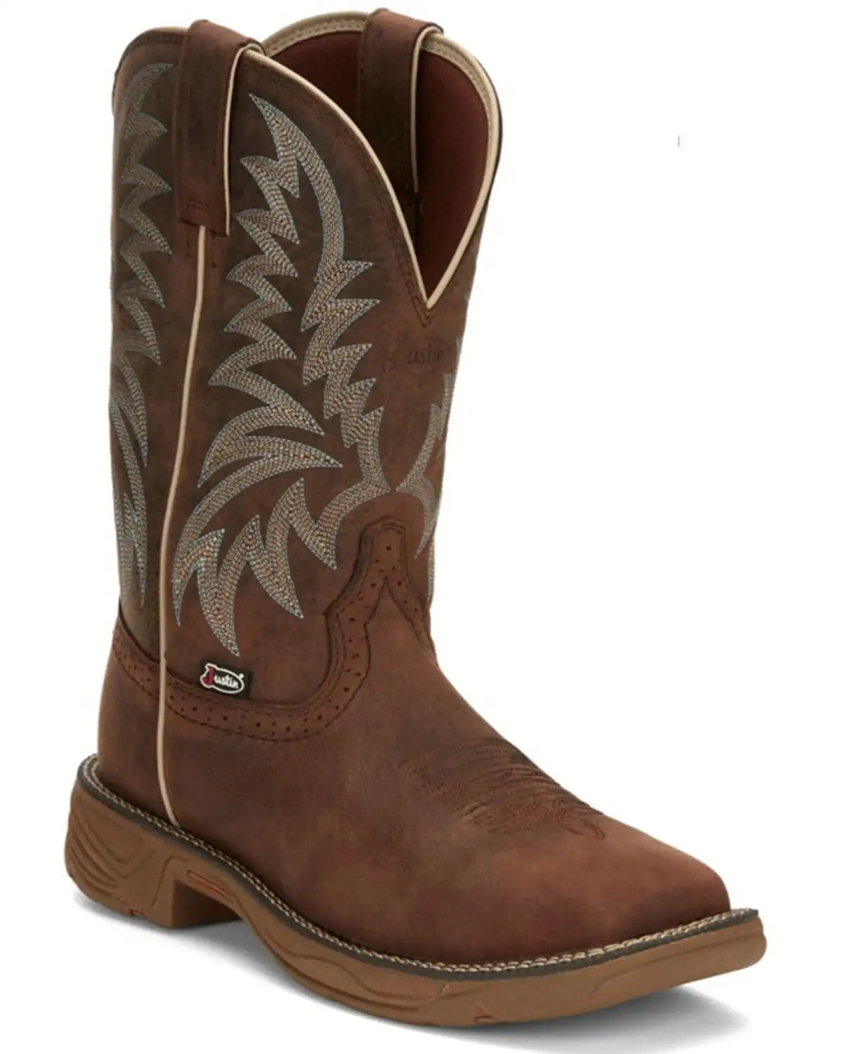 Justin Men's Stampede Rush Short Base Performance Western Boots - Broad Square Toe