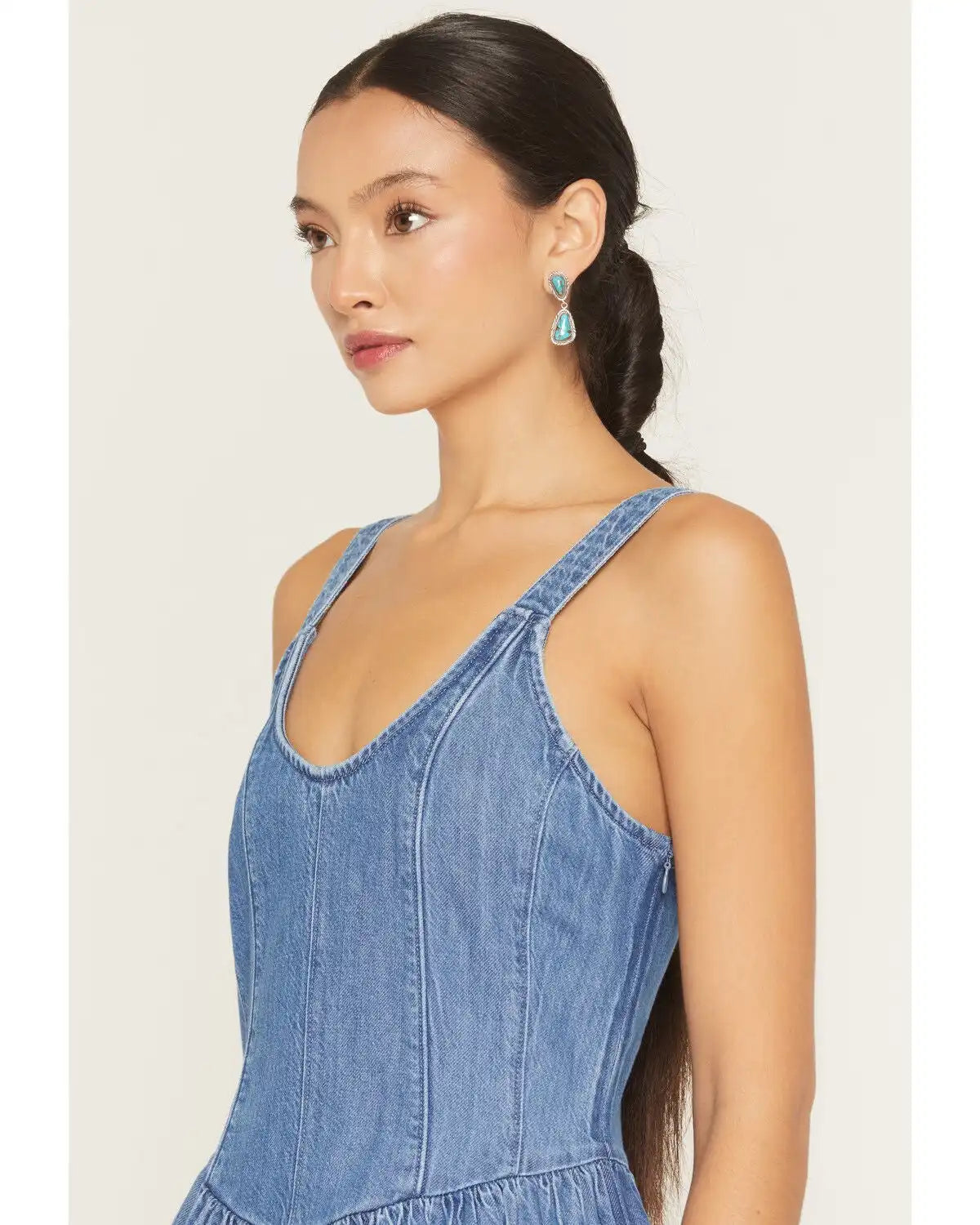 Wrangler Retro Women's Medium Wash Drop Waist Denim Mini Dress