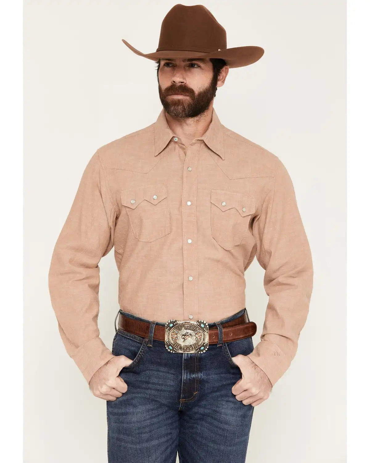 Wrangler X Cody Johnson Men's Solid Long Sleeve Pearl Snap Western Shirt