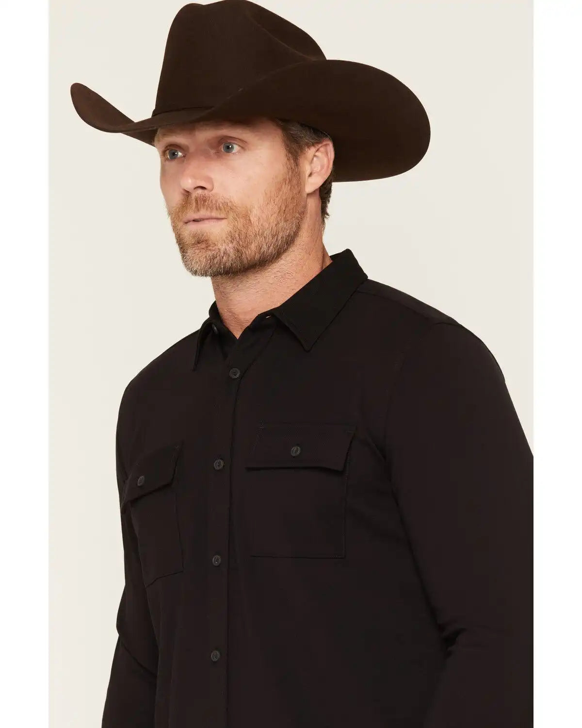 Cody James Men's Westley Solid Long Sleeve Button-Down Stretch Western Shirt