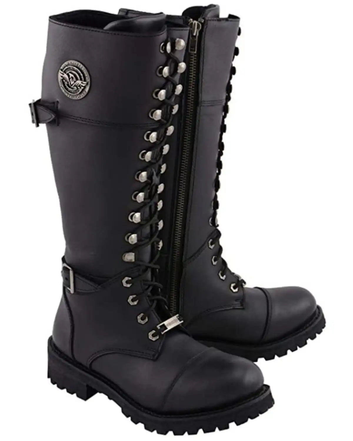 Milwaukee Leather Women's Front Toe Cap Riding Boots - Round Toe