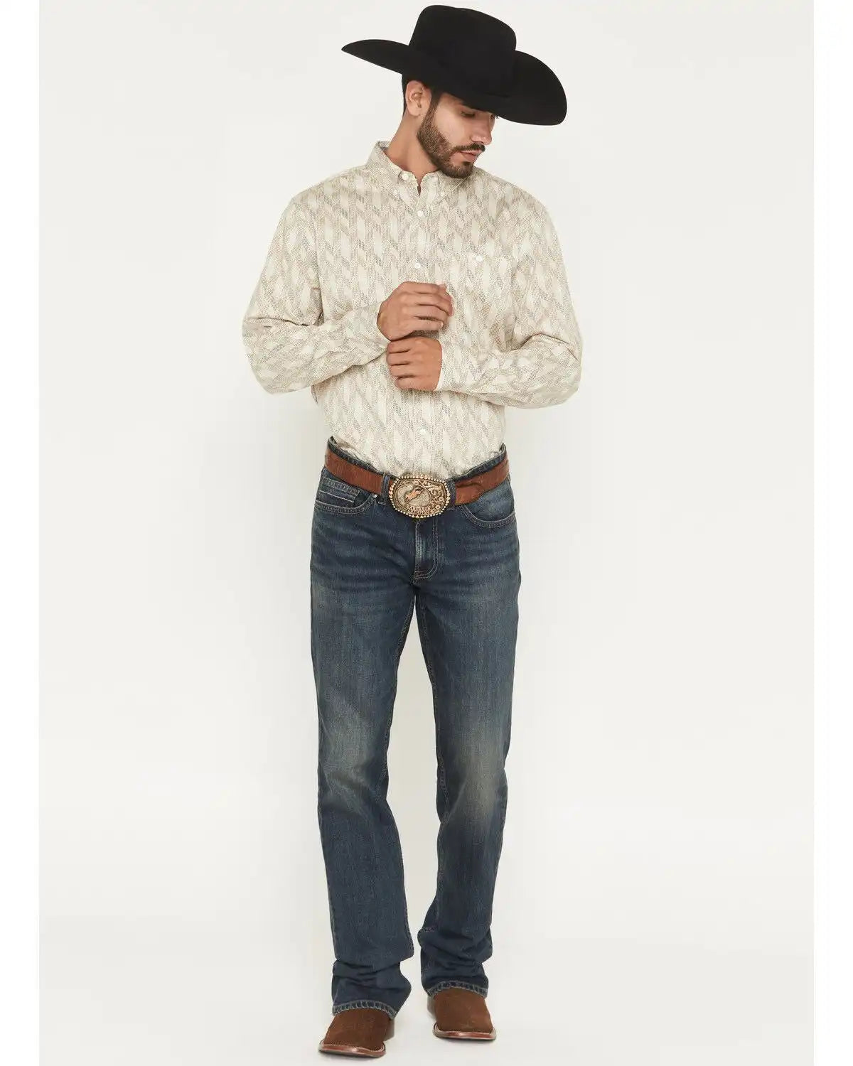 RANK 45® Men's Roughstock Thunder Wash Trigger Slim Bootcut Durable Stretch Denim Jeans