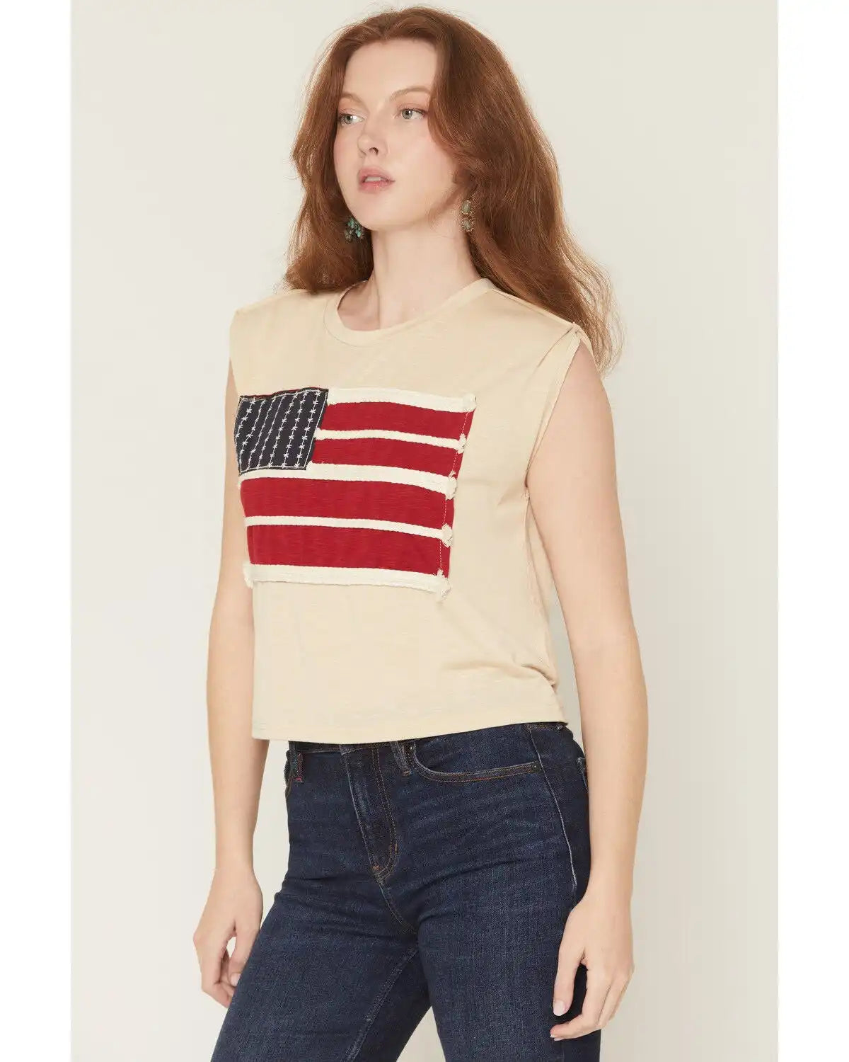 Baevely Women's American Flag Muscle Tank
