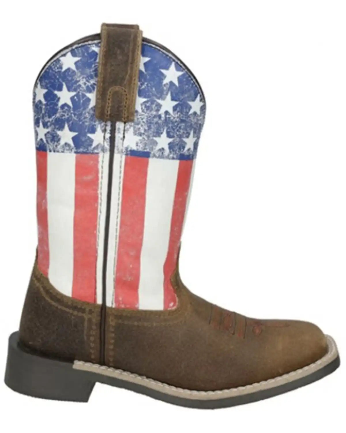 Smoky Mountain Boys' Old Glory Patriotic Western Boots - Broad Square Toe