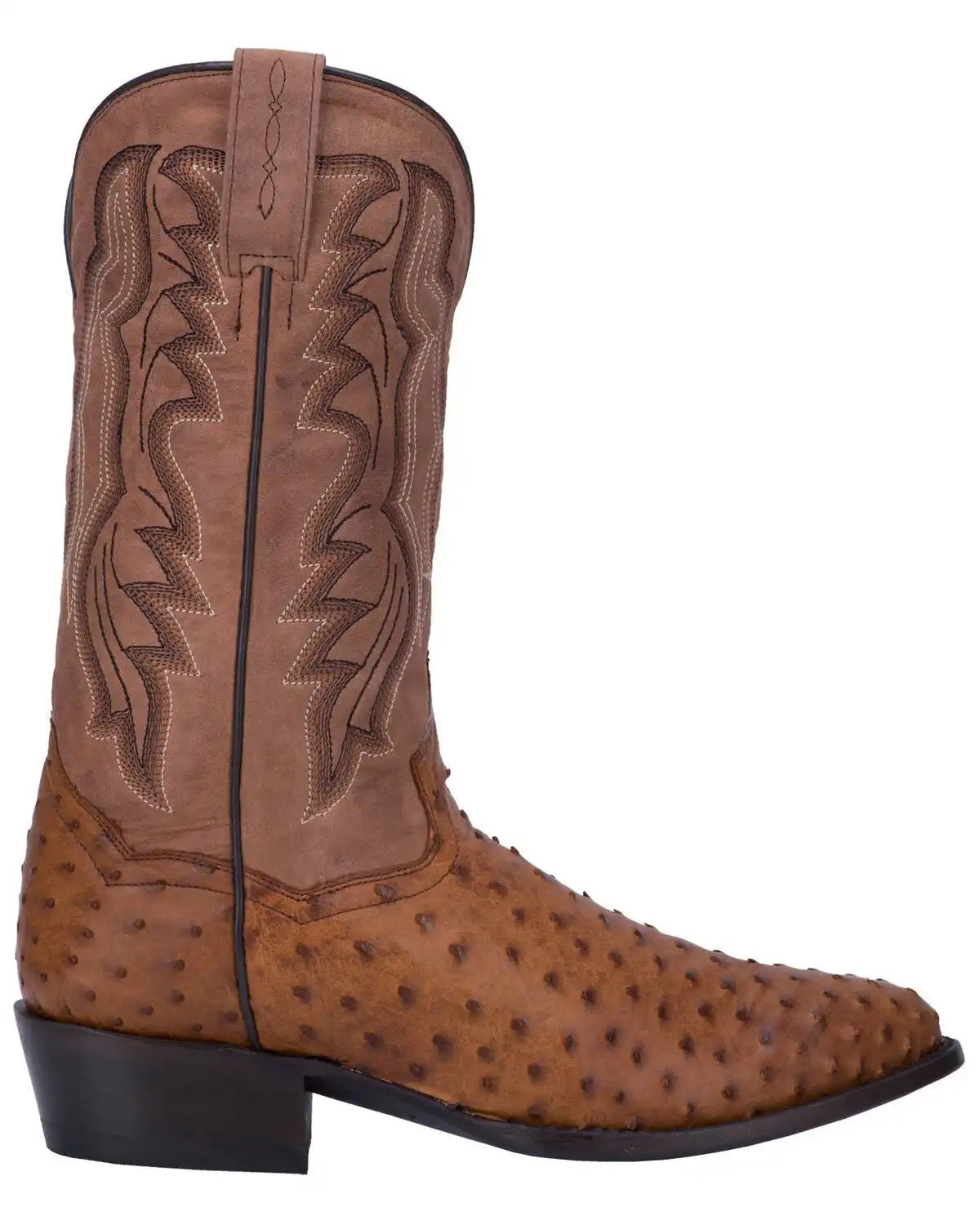 Dan Post Men's Tempe Full Quill Ostrich Western Boots - Round Toe