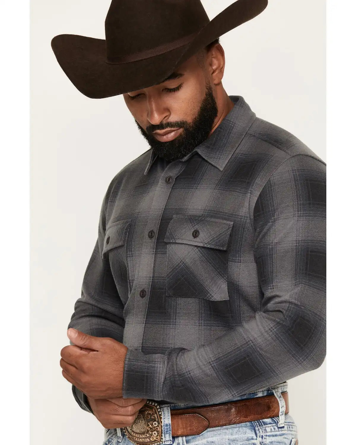 Cody James Men's Quiet Shade Plaid Print Long Sleeve Button-Down Shirt