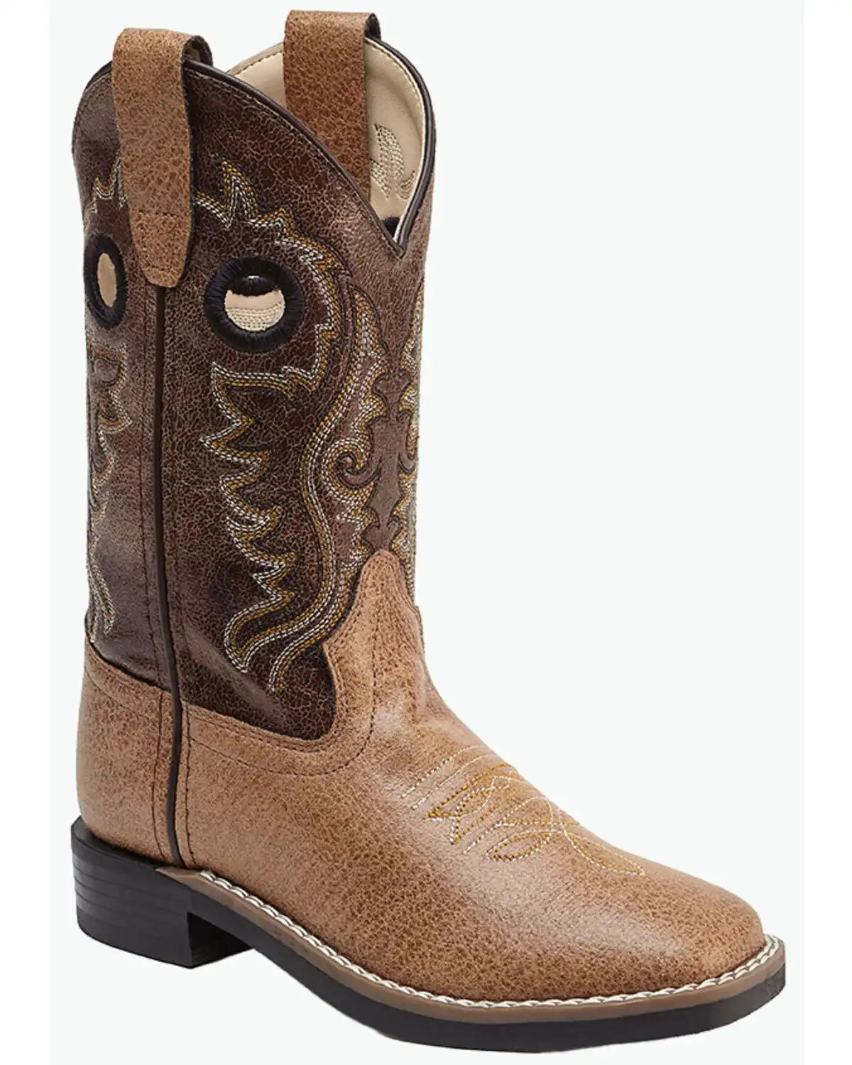 Old West Little Boys' Crackle Western Boots - Broad Square Toe