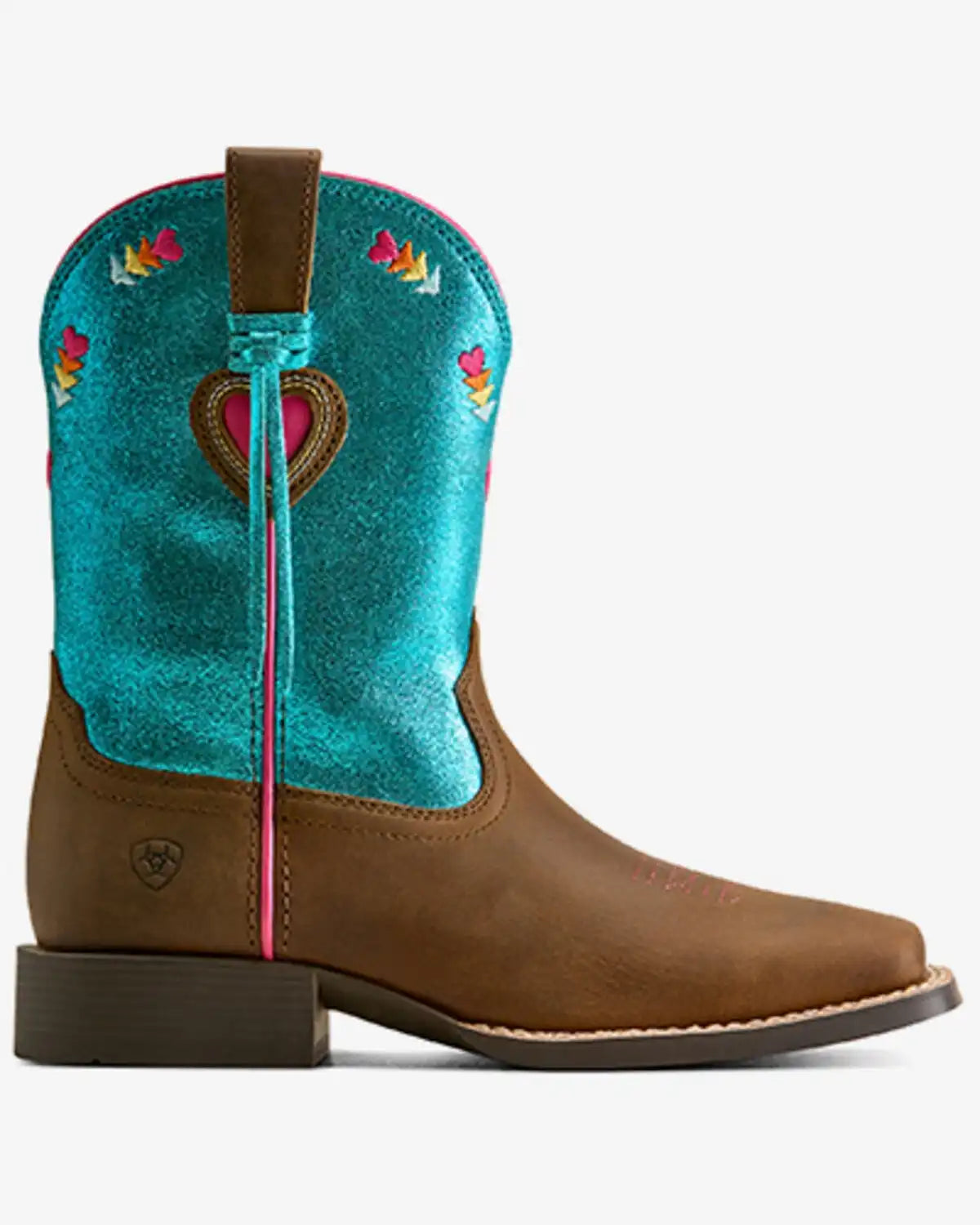 Ariat Girls' Rodeo Love Metallic Performance Western Boots - Broad Square Toe