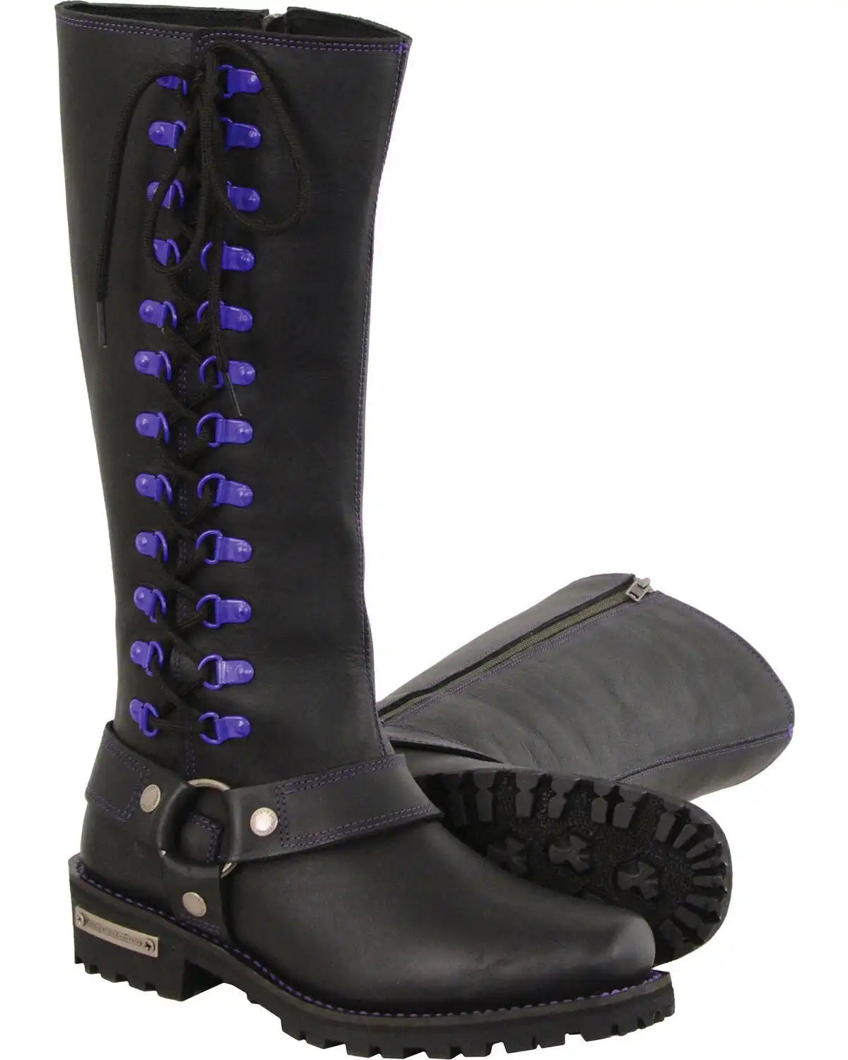 Milwaukee Leather Women's 14" Accent Lacing Boots - Square Toe