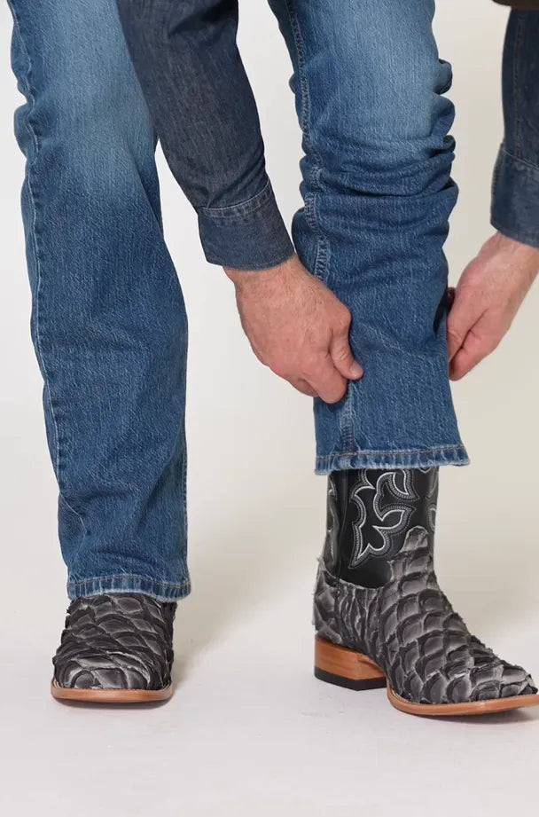 Cody James Men's Exotic Pirarucu Western Boots - Broad Square Toe