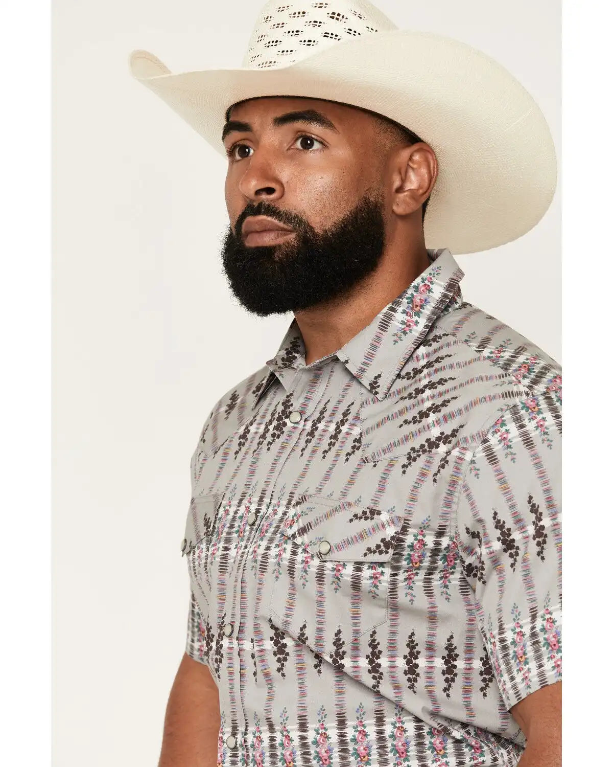 Gibson Trading Co Men's Static Flow Floral Print Short Sleeve Snap Western Shirt
