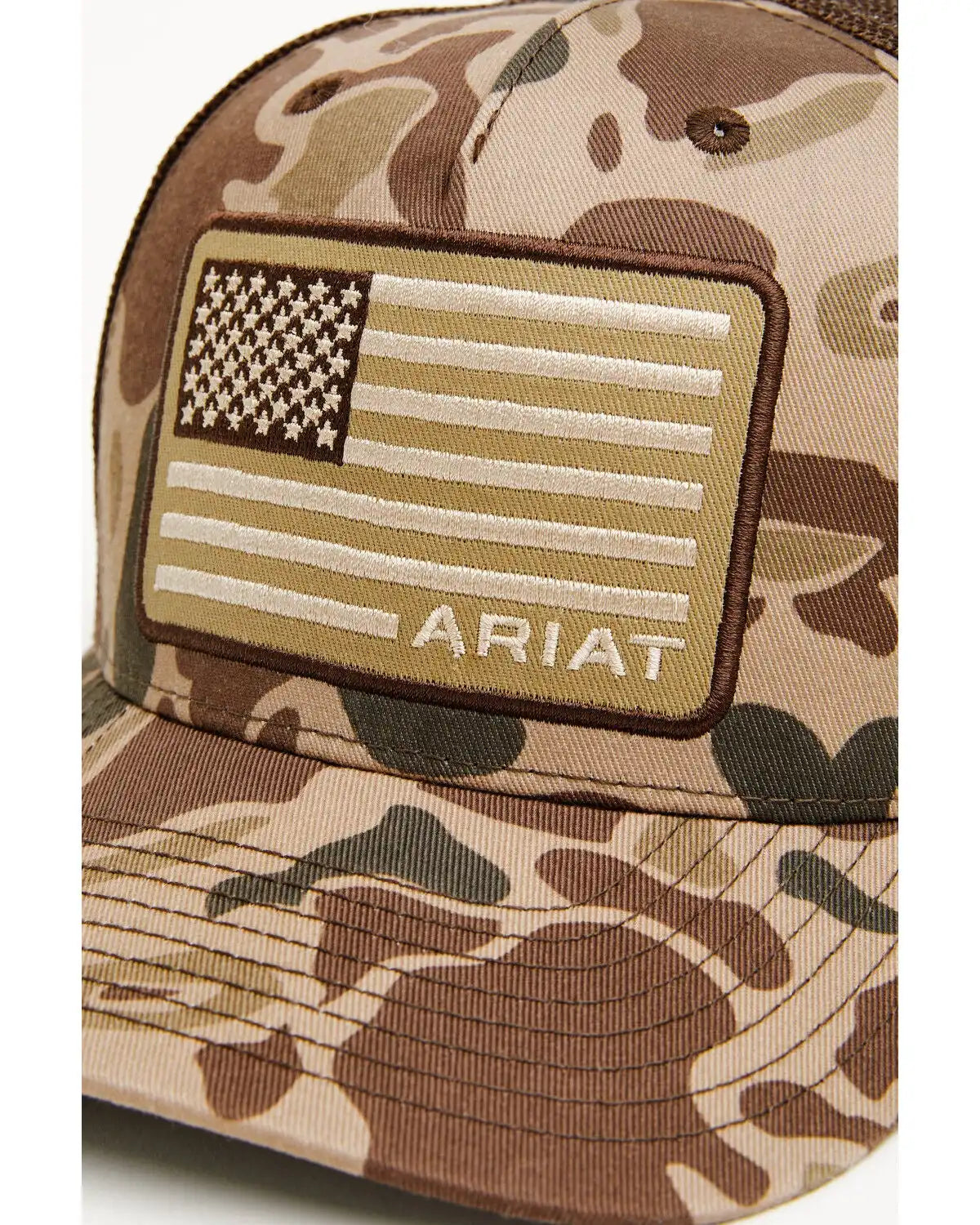 Ariat Men's Camo American Flag Patch Ball Cap
