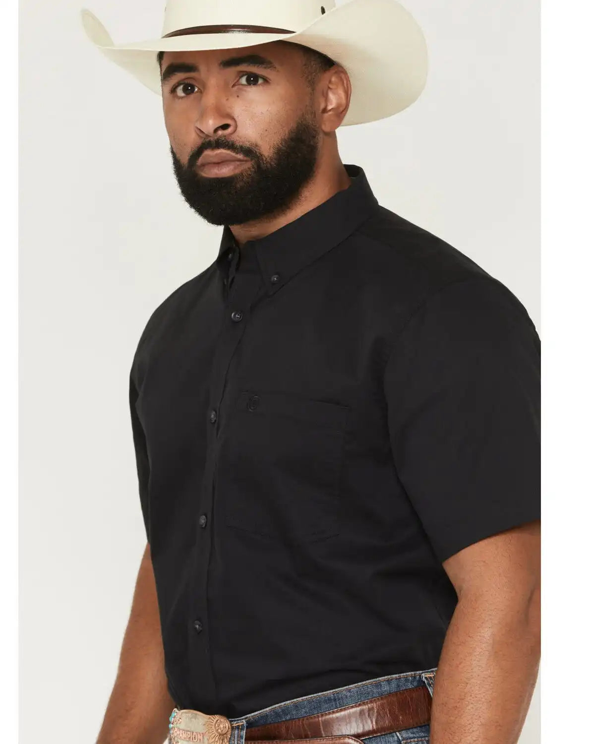 Cody James Men's Basic Solid Short Sleeve Button-Down Stretch Western Shirt - Tall