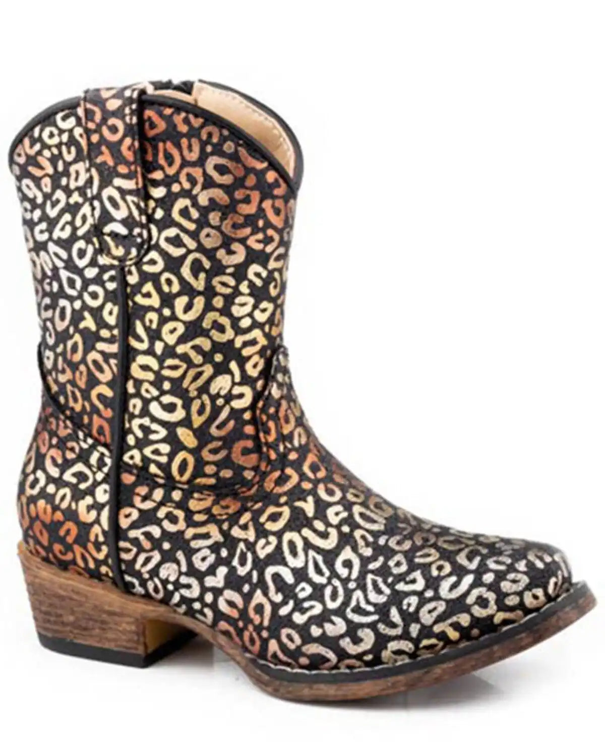 Roper Toddler Girls' Riley Leopard Western Boots - Snip Toe