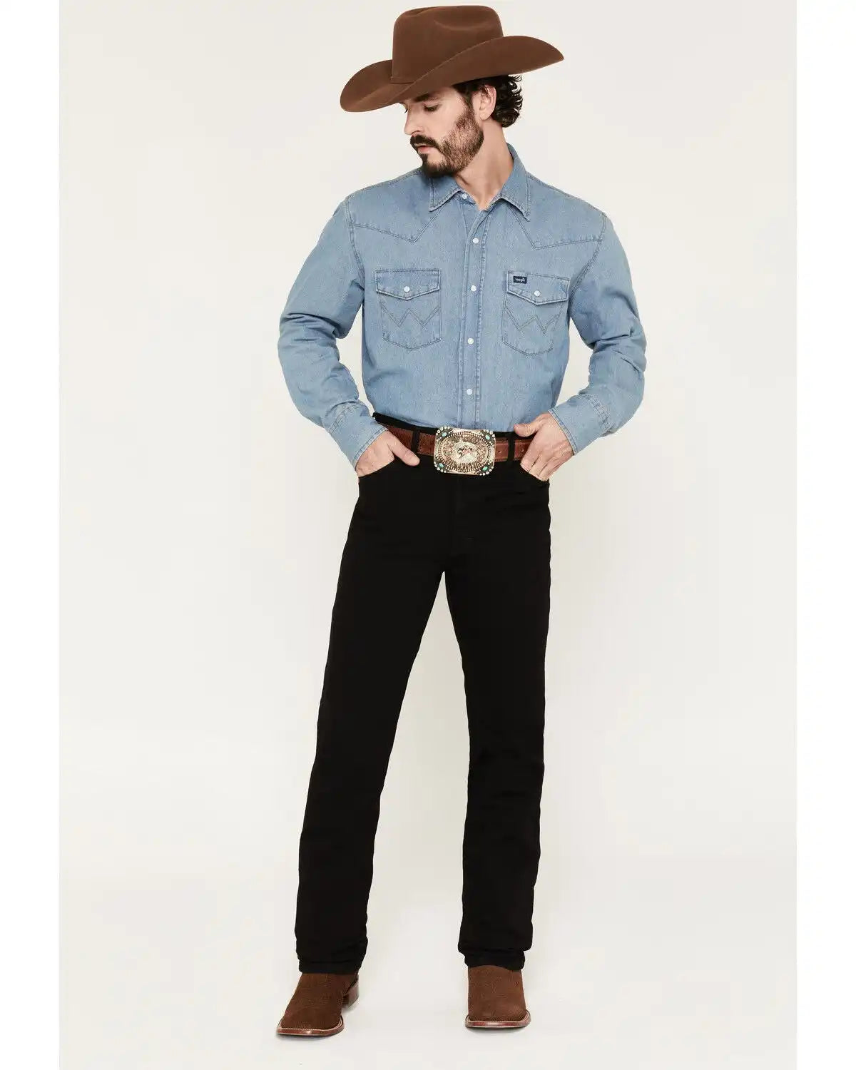 Wrangler Men's 936 High Rise Prewashed Cowboy Cut Slim Straight Jeans