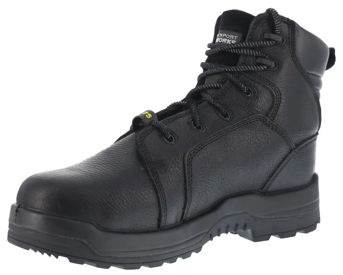 Rockport More Energy Black 6" Lace-Up Work Boots - Composite Toe